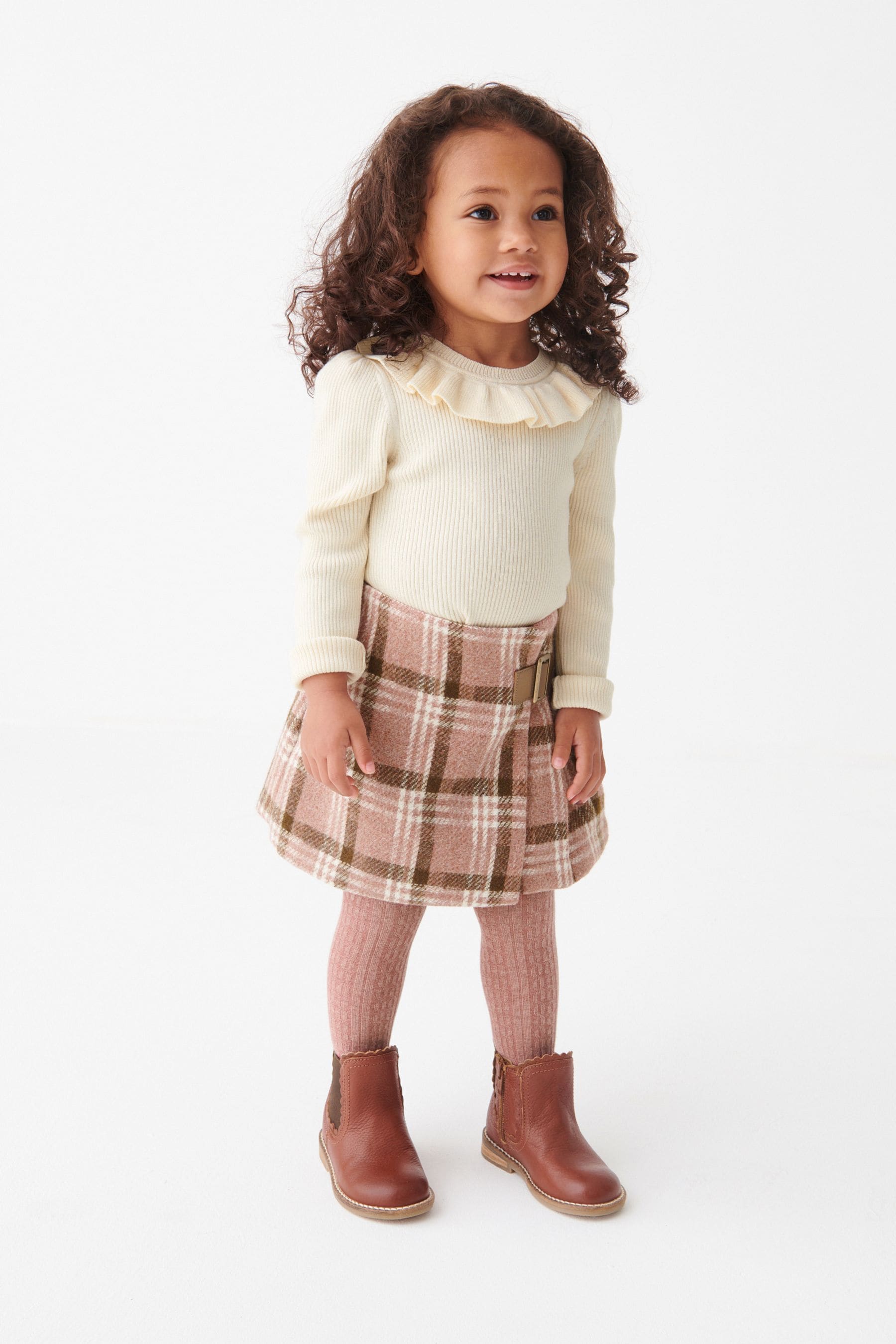 Ecru Cream Marl Frill Neck Jumper (3mths-7yrs)