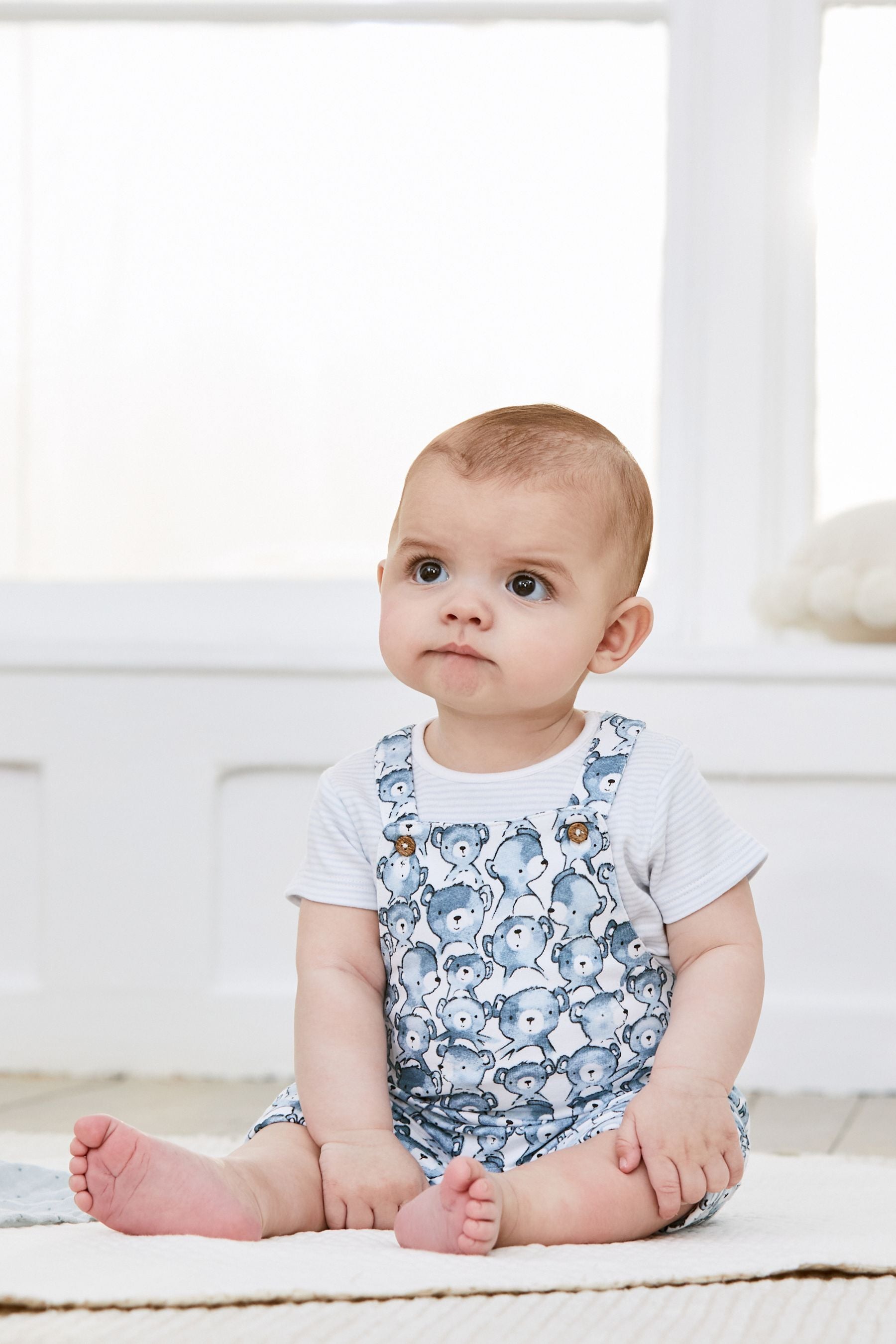 Blue Bear Baby Jersey Dungarees And Bodysuit Set (0mths-2yrs)