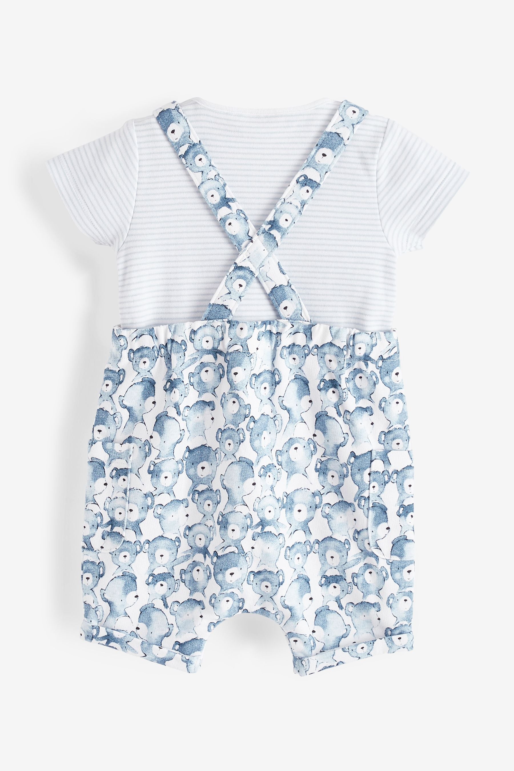 Blue Bear Baby Jersey Dungarees And Bodysuit Set (0mths-2yrs)