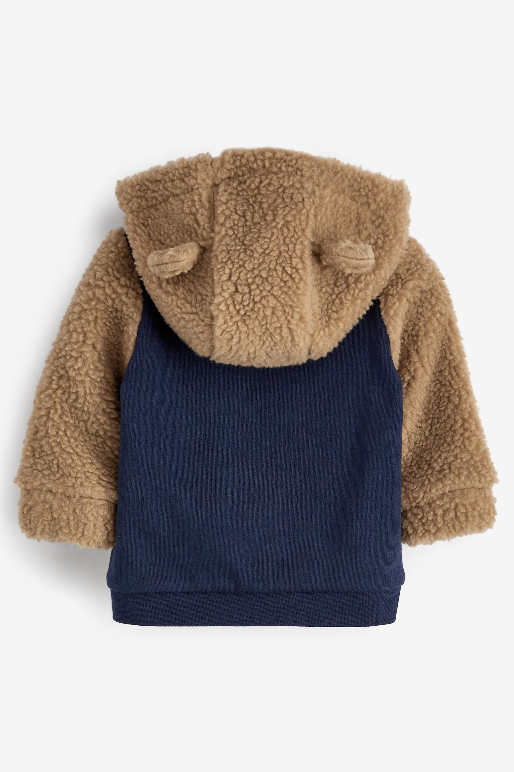 Navy Blue/Brown Fleece Baby Jacket (0mths-2yrs)