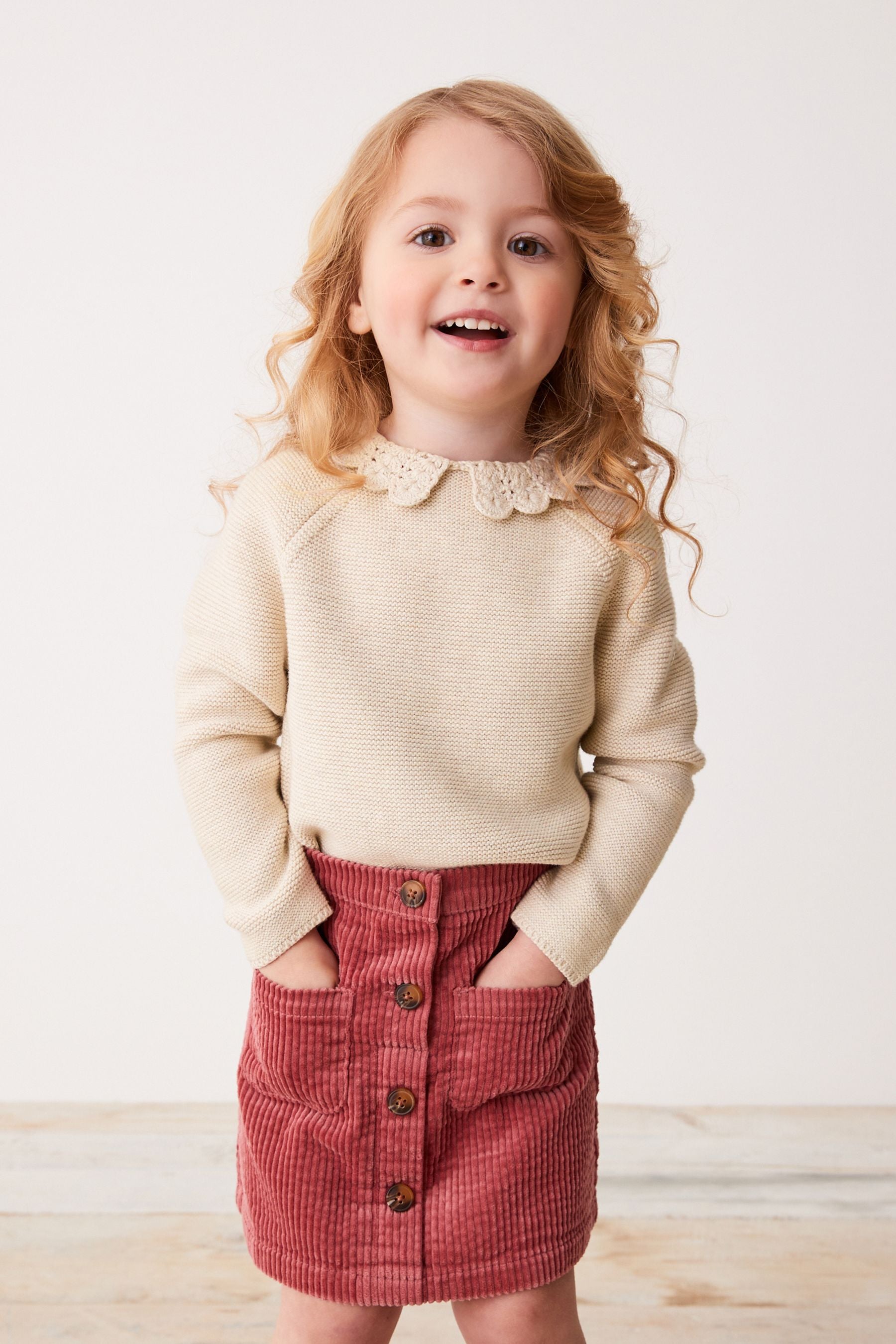 Oatmeal Natural Collar Jumper (3mths-7yrs)