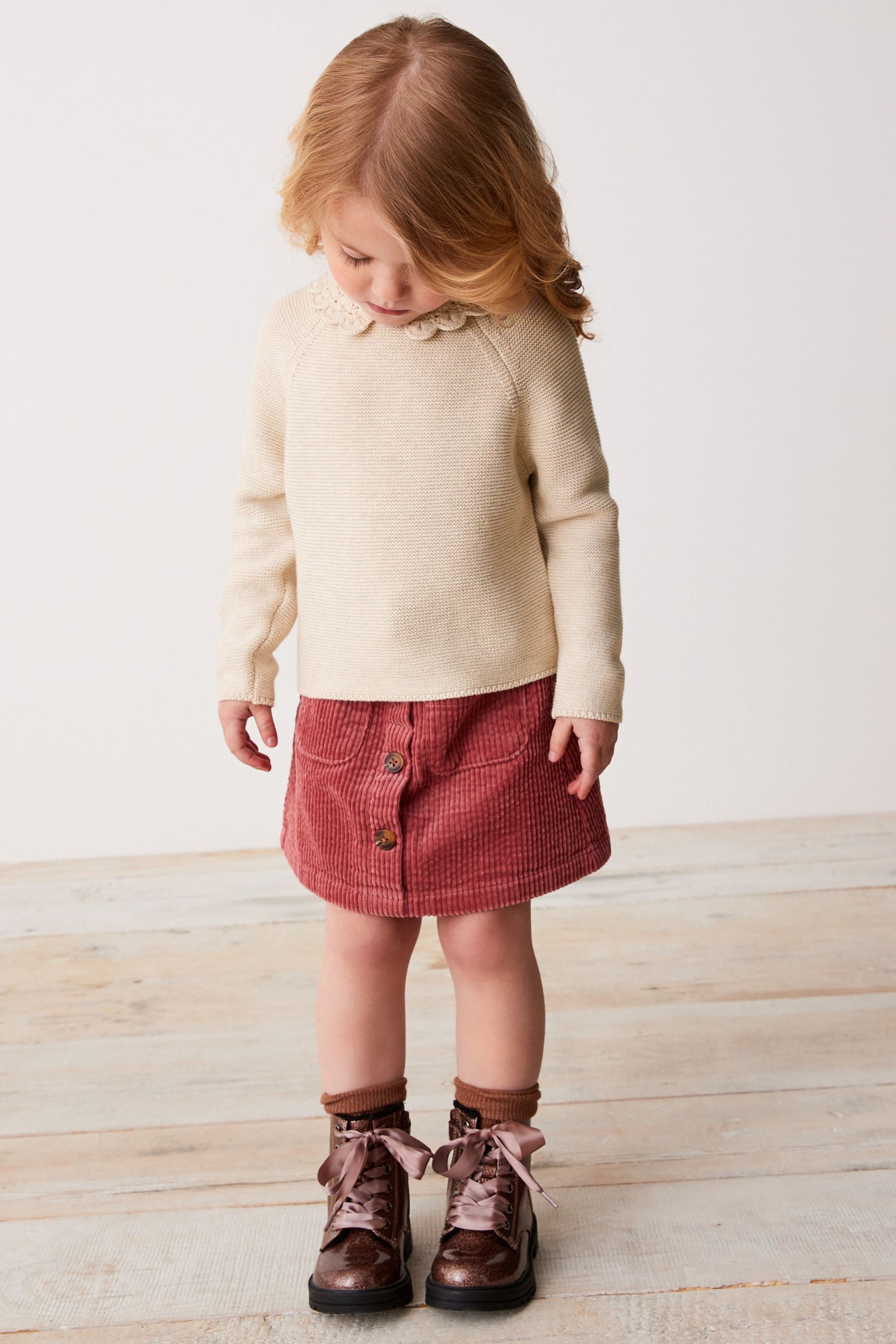 Oatmeal Natural Collar Jumper (3mths-7yrs)