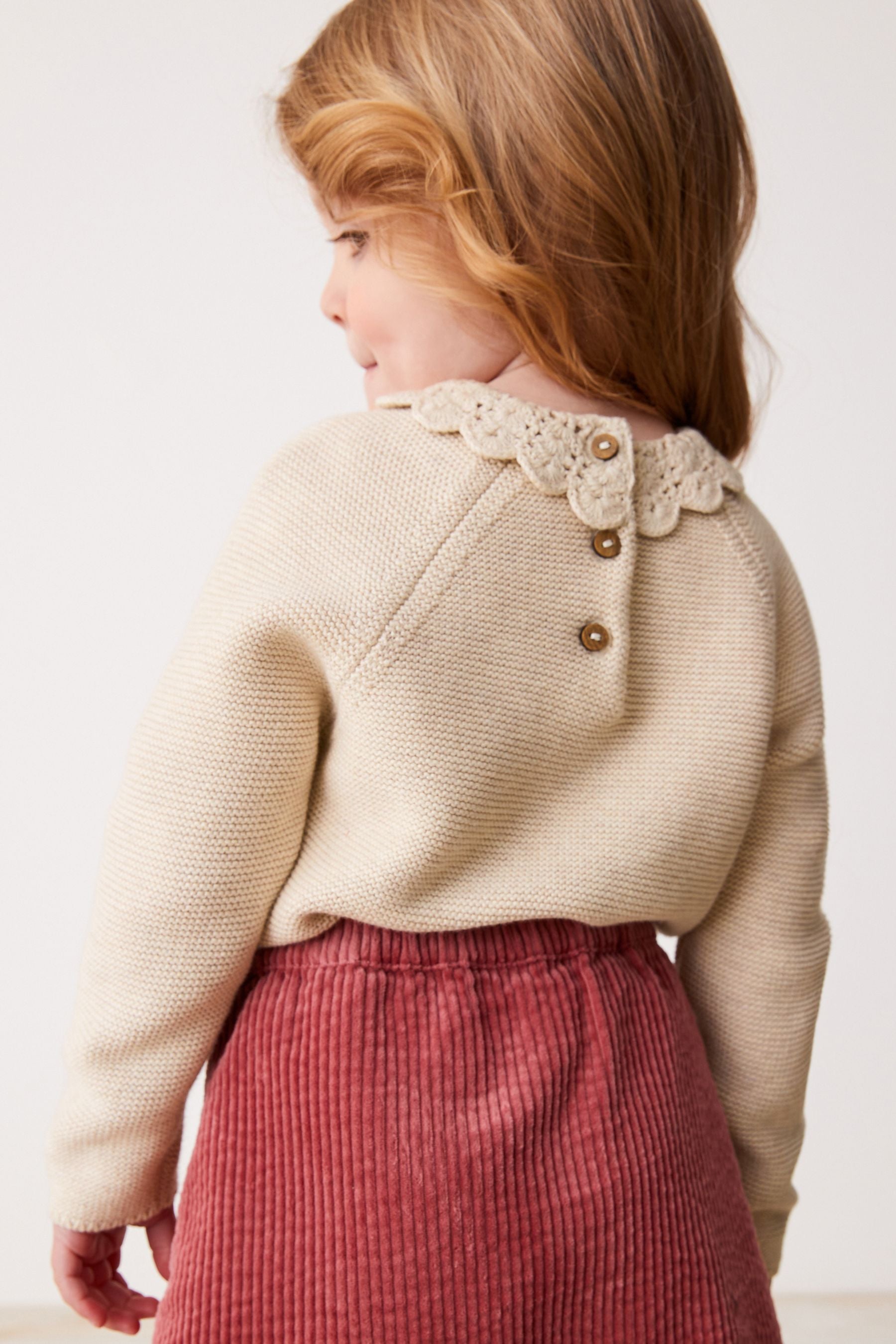 Oatmeal Natural Collar Jumper (3mths-7yrs)