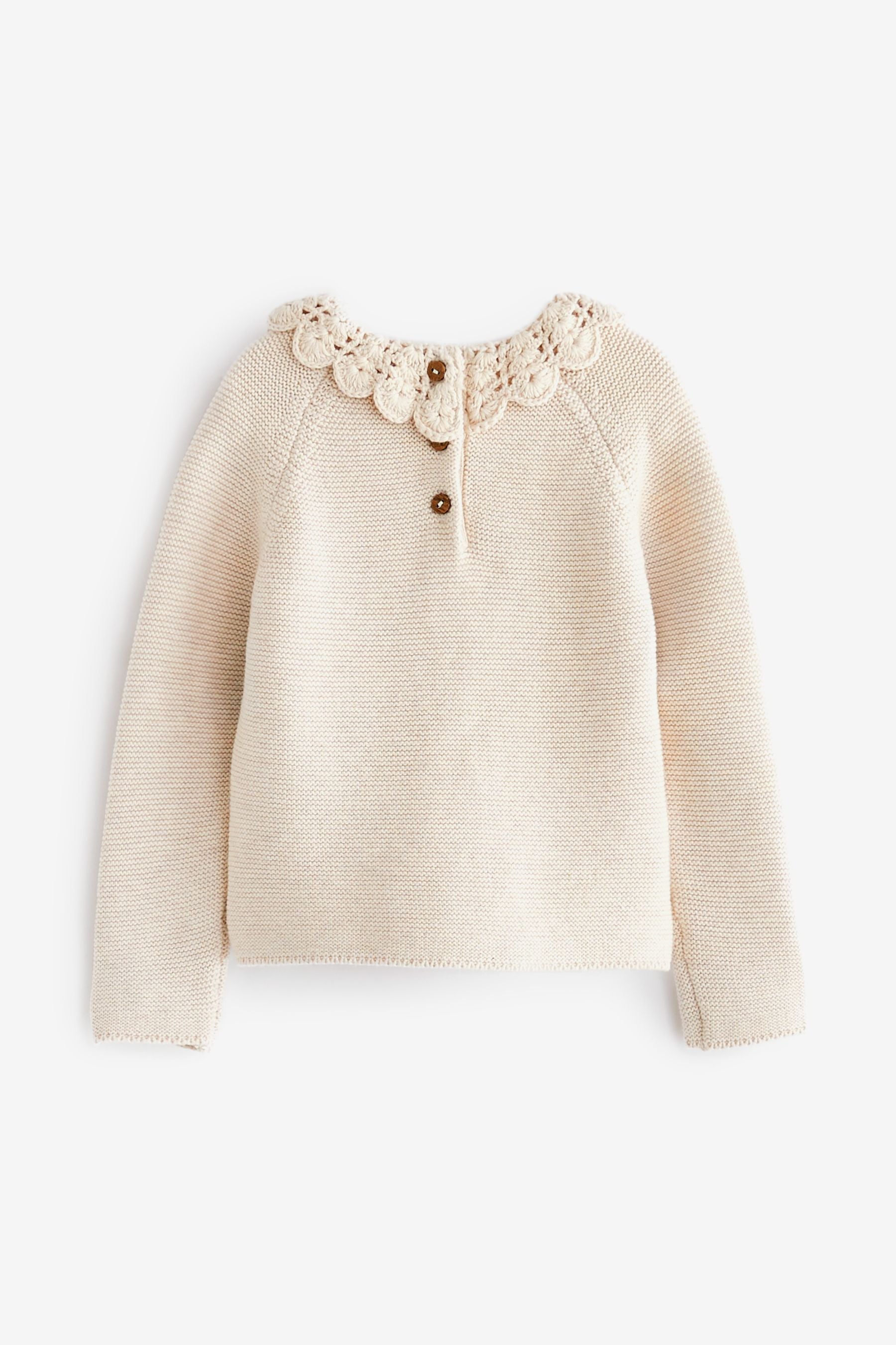 Oatmeal Natural Collar Jumper (3mths-7yrs)