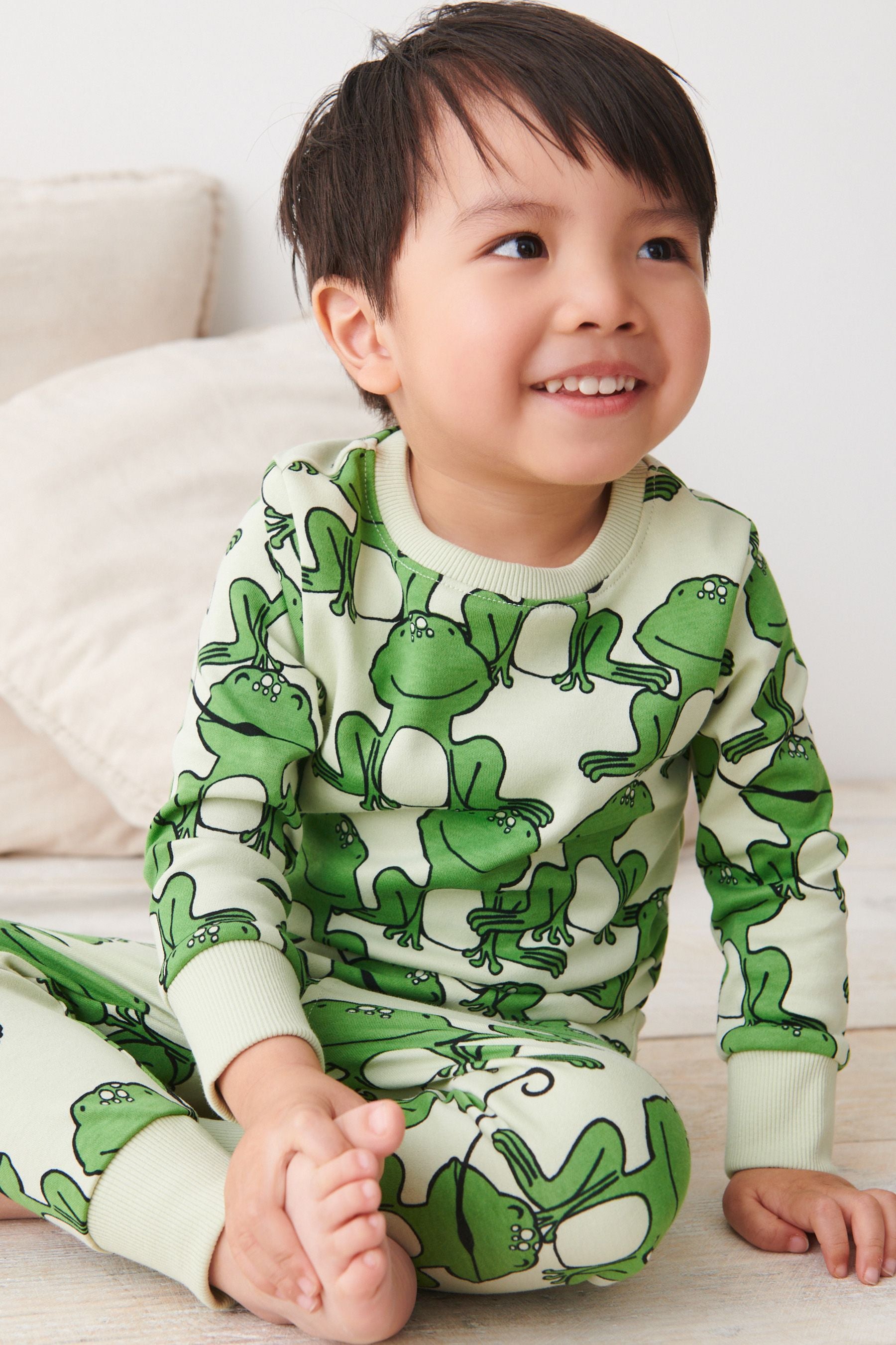 Yellow/ Blue/ Green Wild Animals Snuggle Pyjamas 3 Pack (9mths-12yrs)