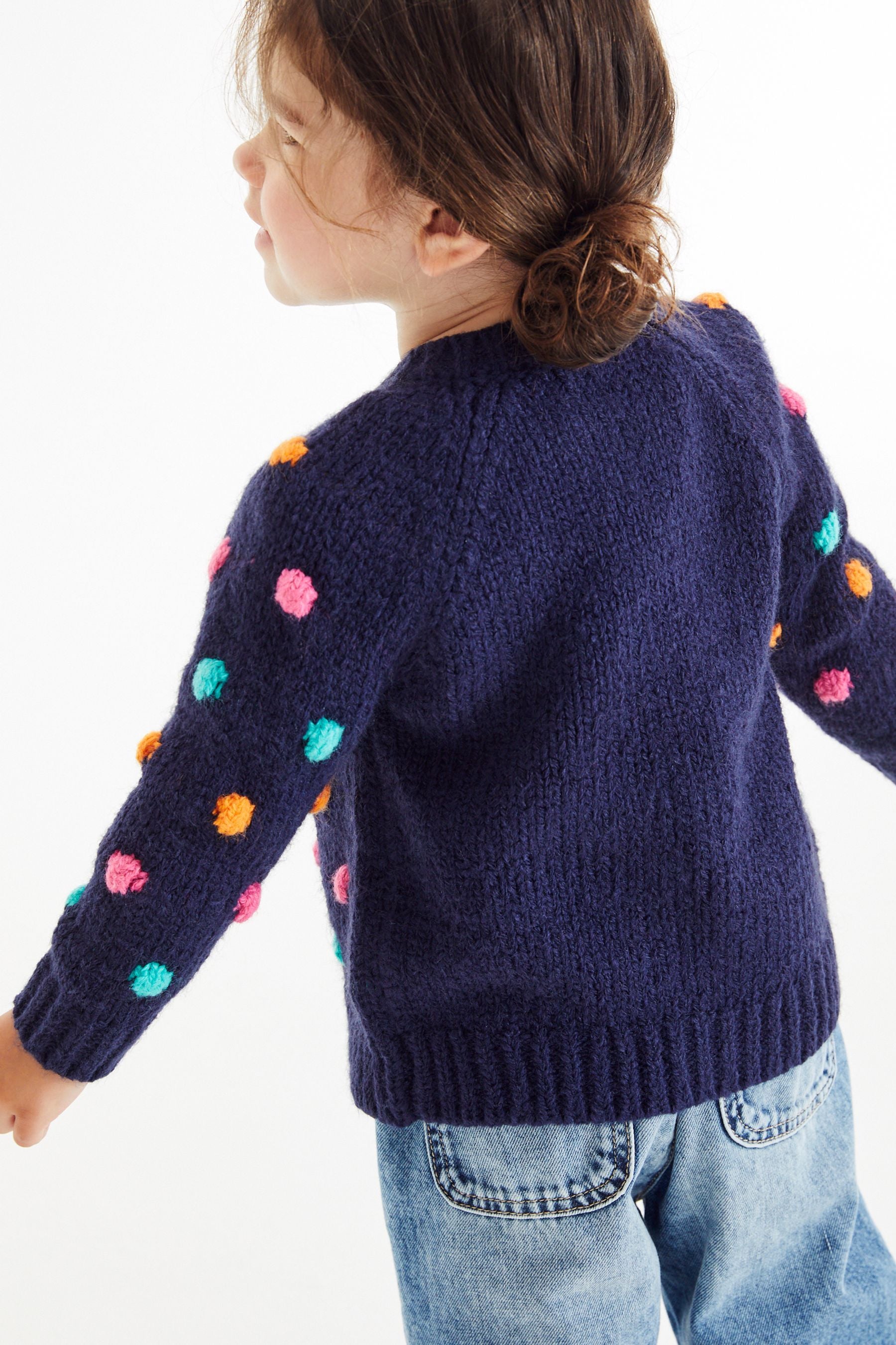 Navy Blue Chunky Cardigan (3mths-10yrs)