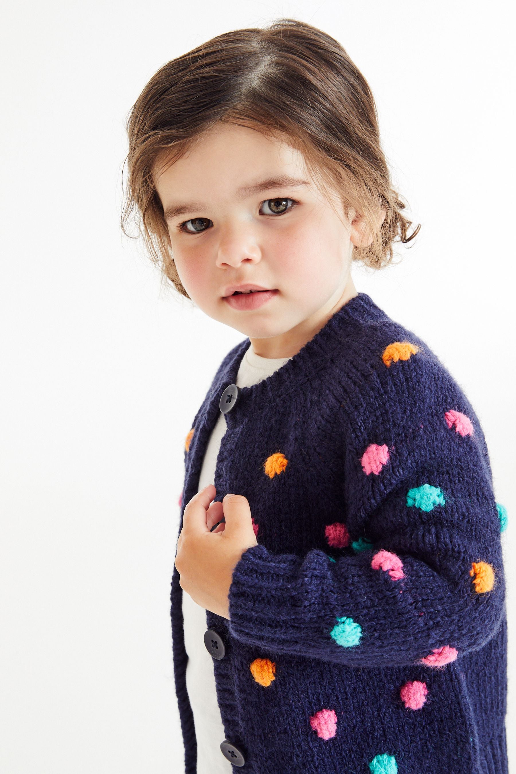 Navy Blue Chunky Cardigan (3mths-10yrs)