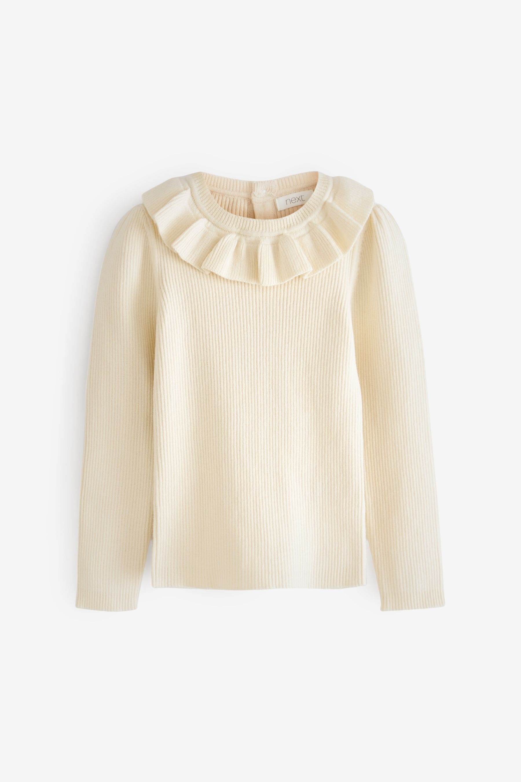 Ecru Cream Marl Frill Neck Jumper (3mths-7yrs)