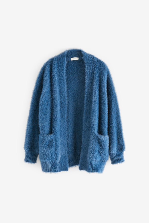 Light Blue Fluffy Long Cardigan (3-16yrs)