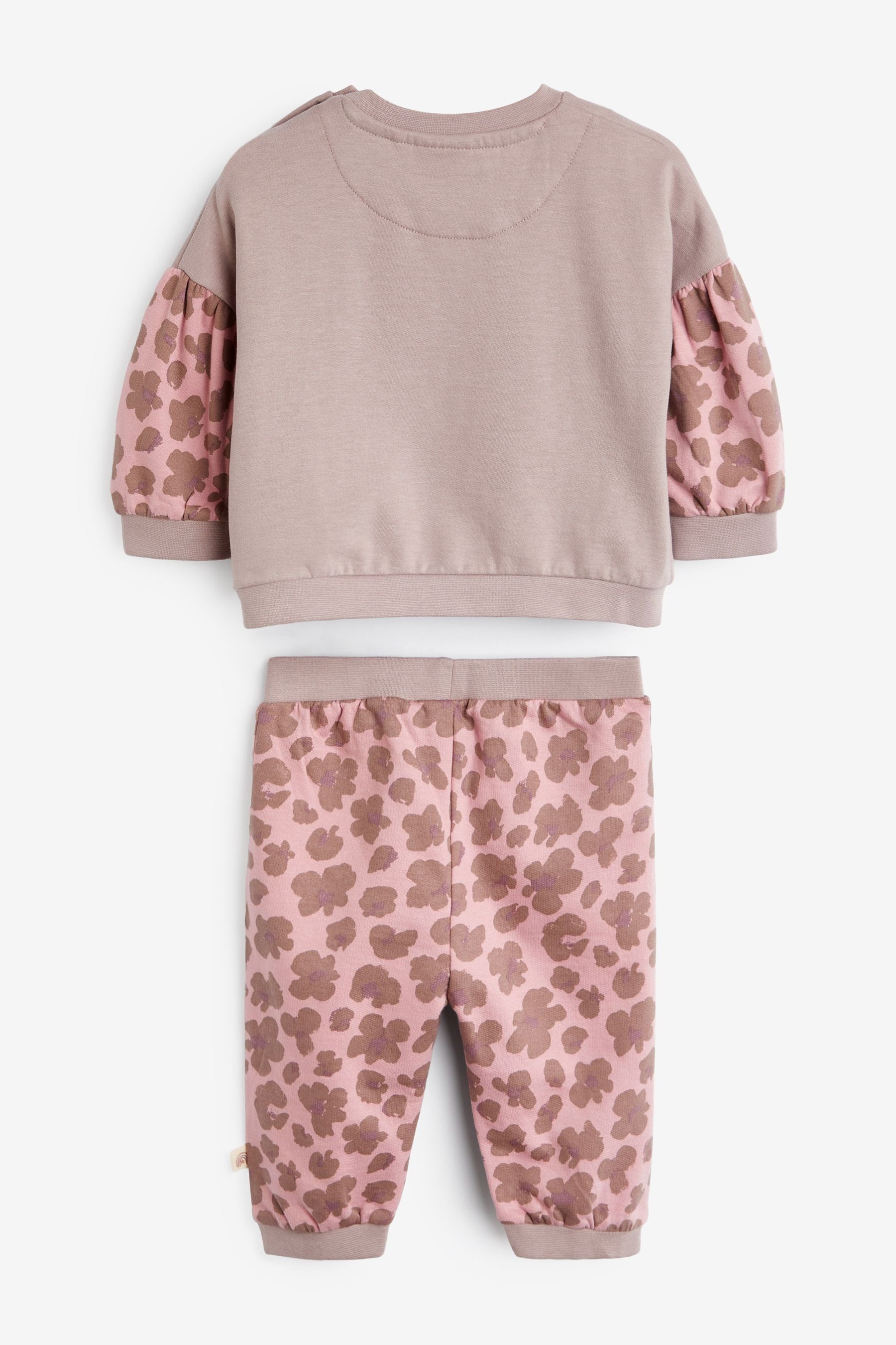 Pink/Purple Baby Leopard Sweater And Joggers Set