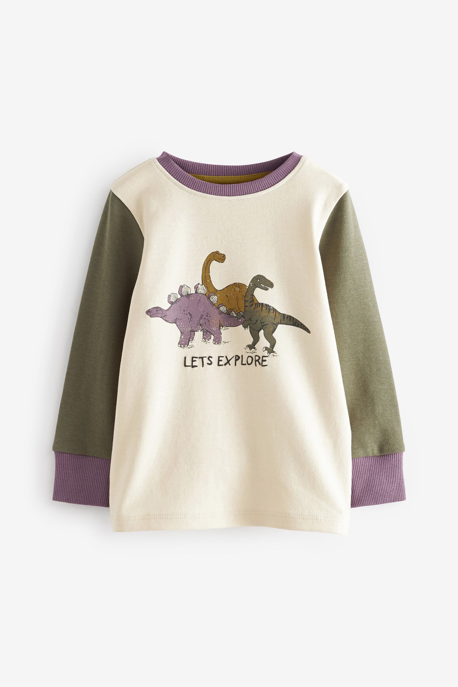 Green/Purple Dino 3 Pack Snuggle Pyjamas (9mths-12yrs)