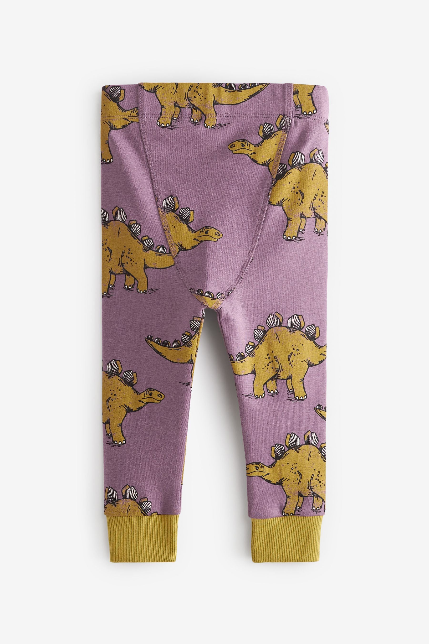 Green/Purple Dino 3 Pack Snuggle Pyjamas (9mths-12yrs)