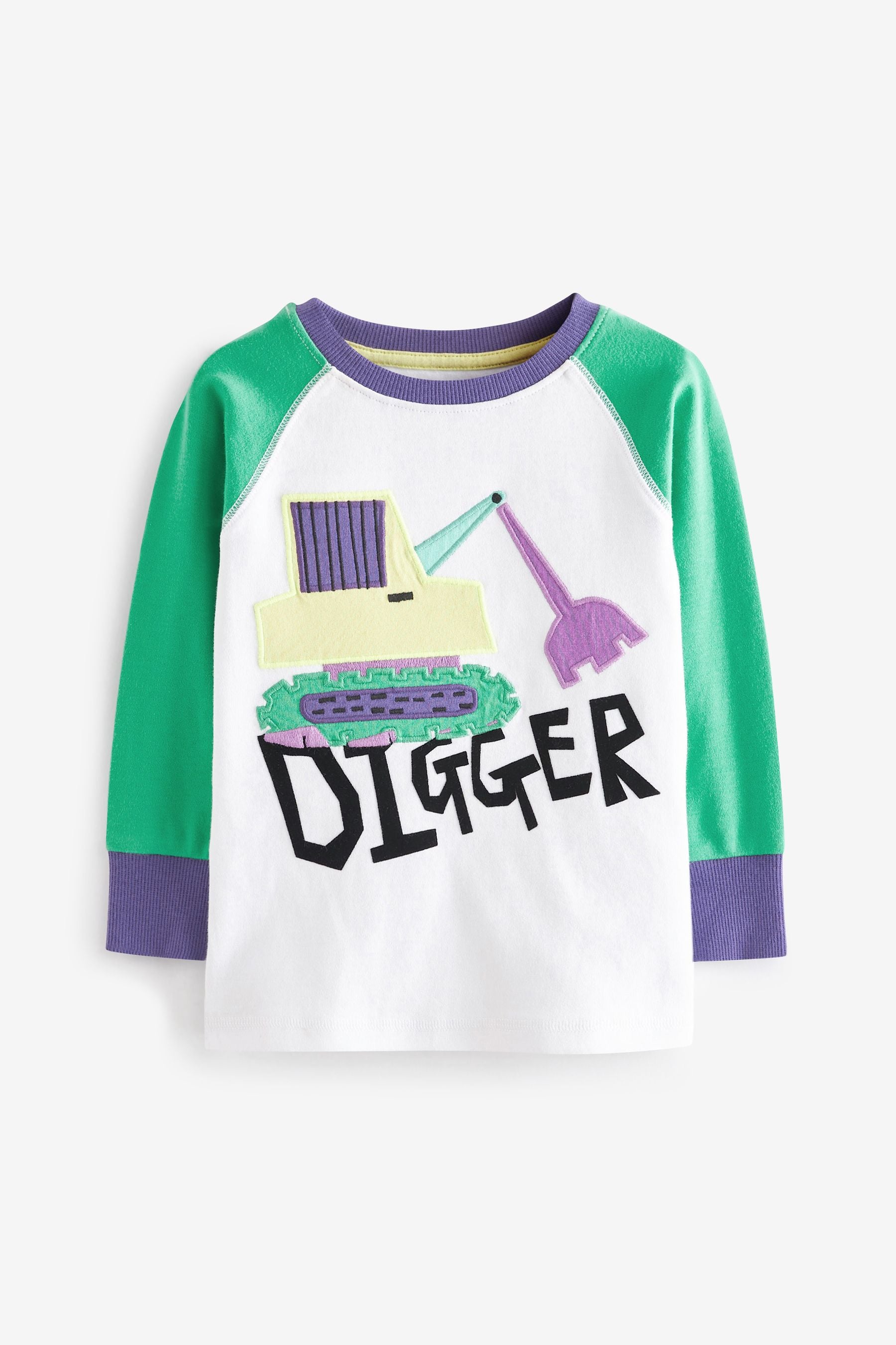 Green/Blue Digger 3 Pack Snuggle Pyjamas (9mths-12yrs)