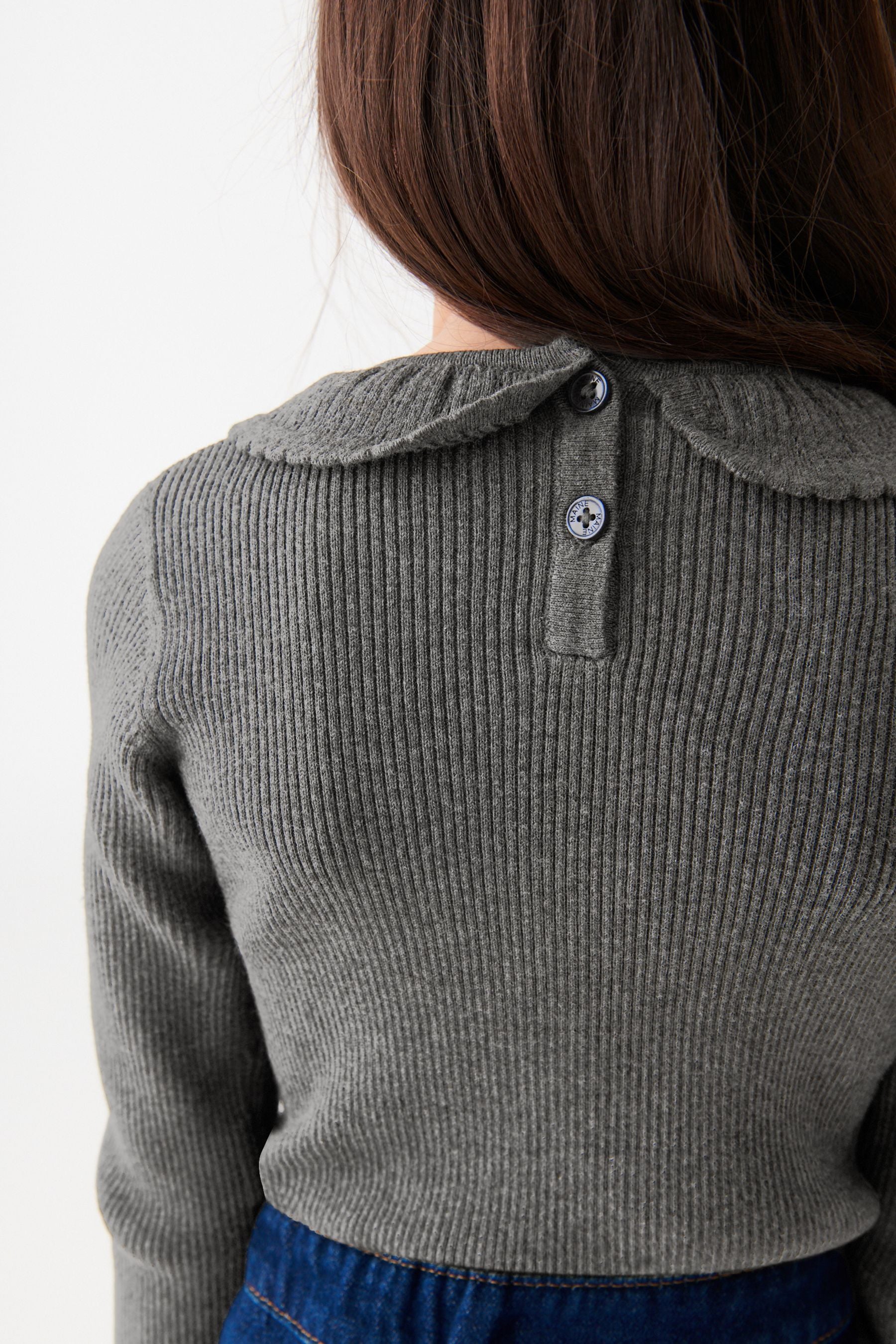 Charcoal Grey Collar Neck Jumper (3-16yrs)