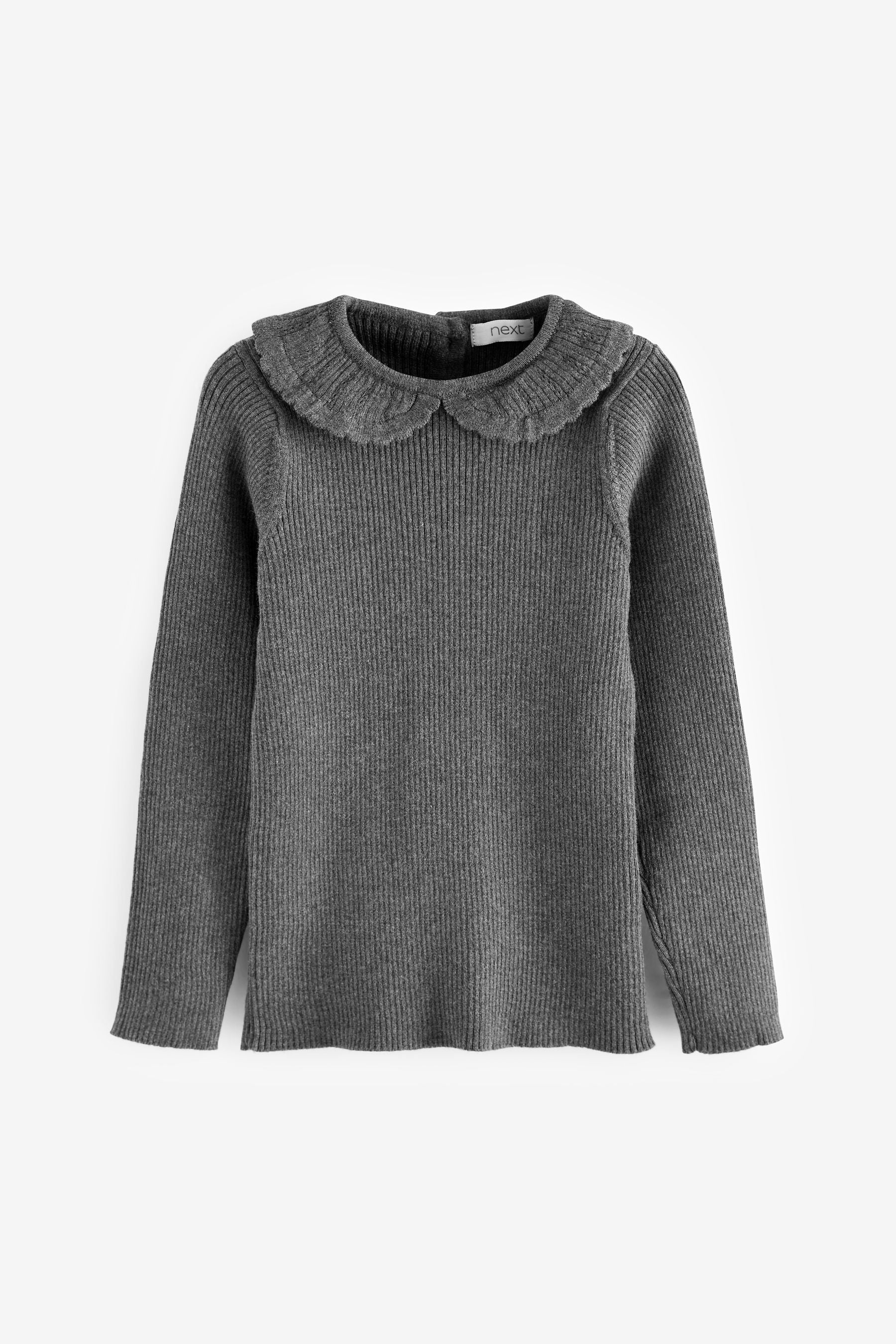 Charcoal Grey Collar Neck Jumper (3-16yrs)