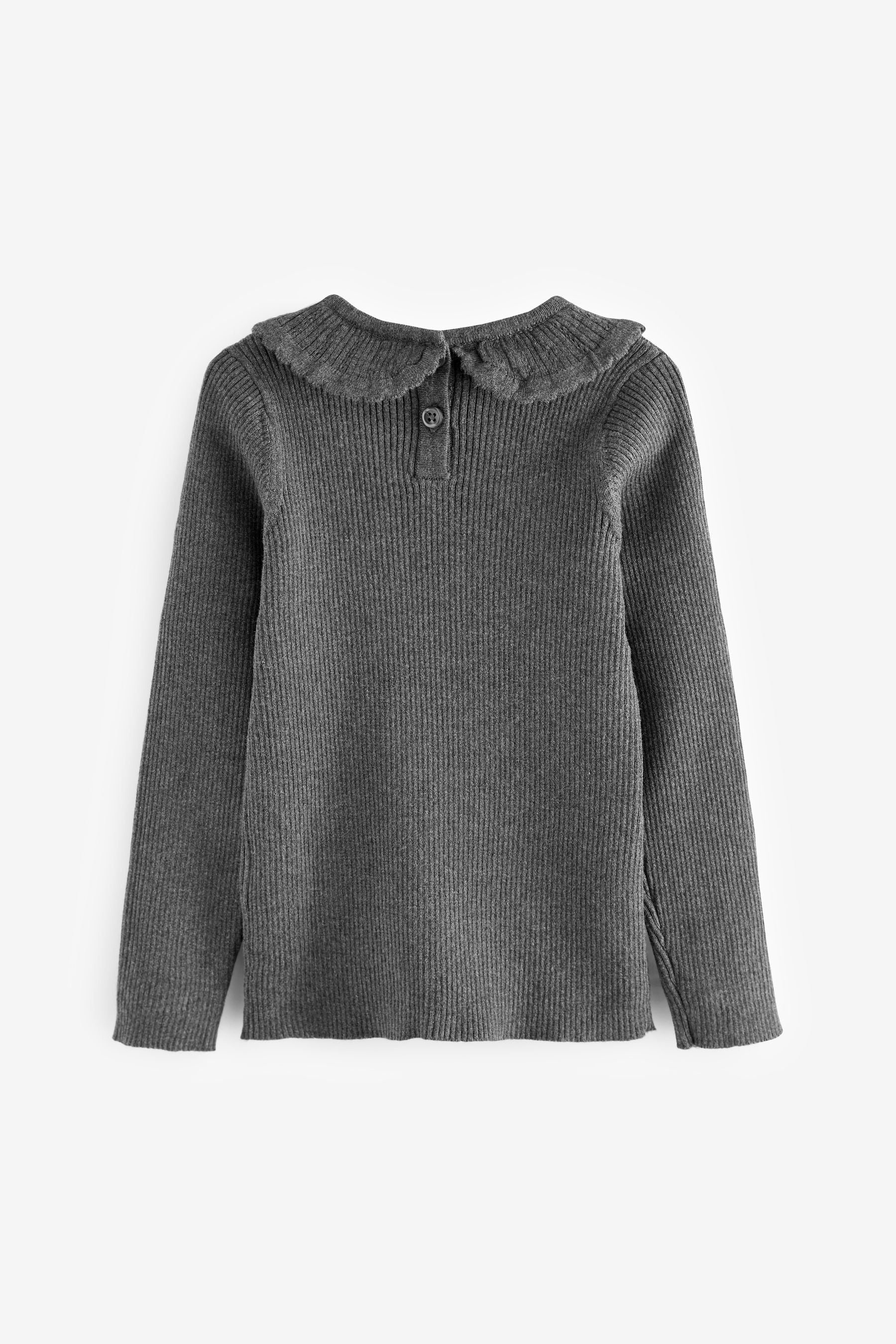 Charcoal Grey Collar Neck Jumper (3-16yrs)