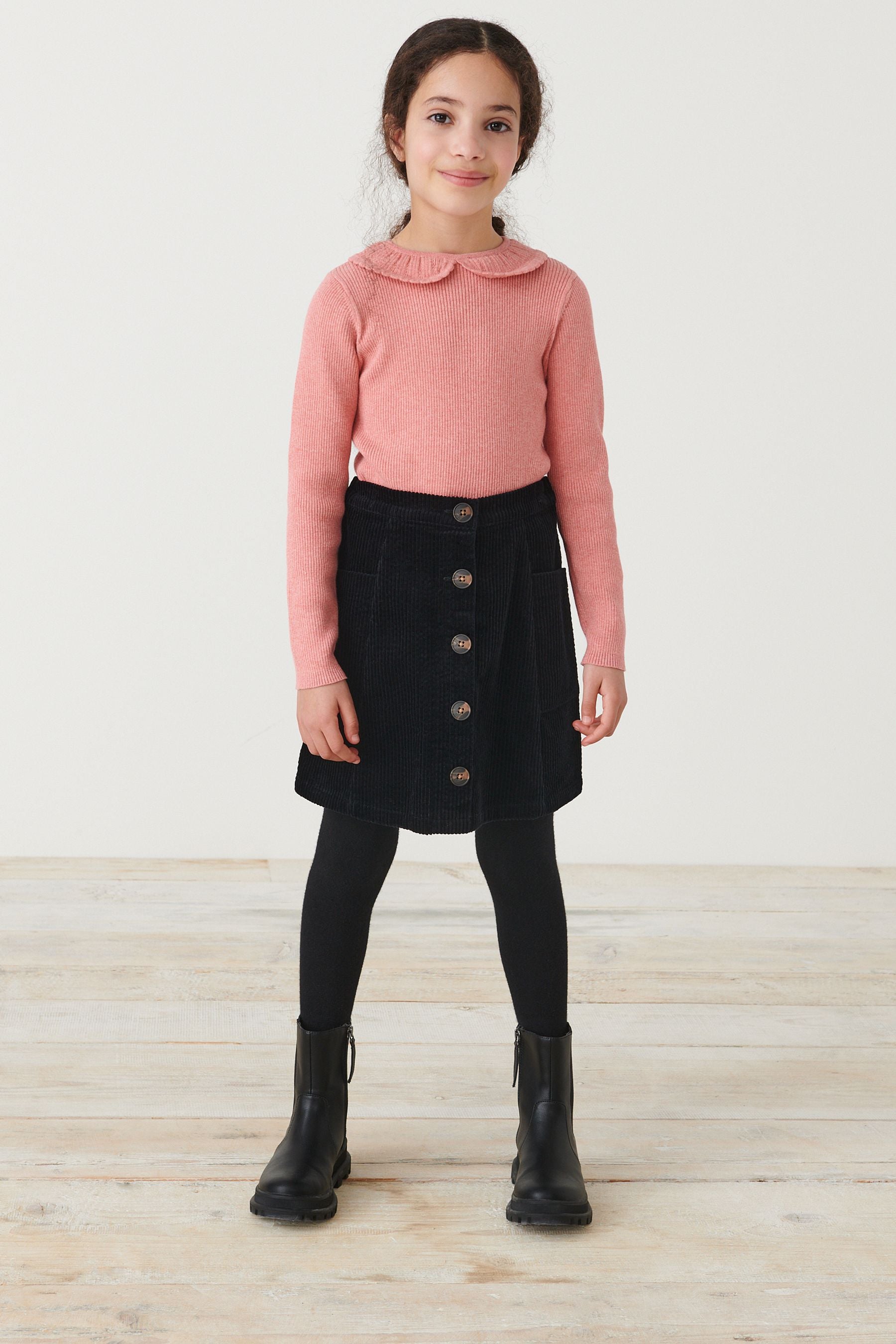 Pink Collar Neck Jumper (3-16yrs)