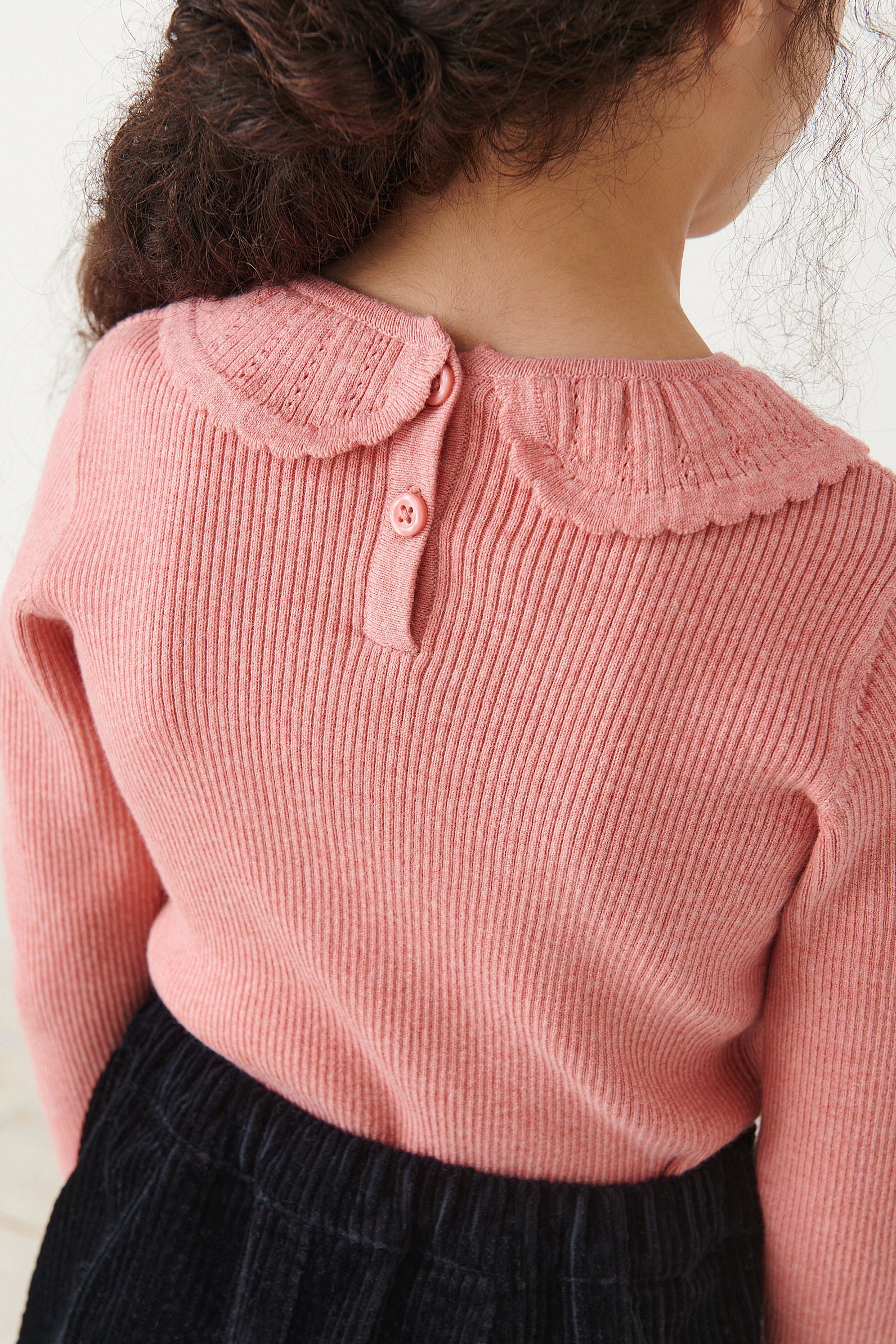 Pink Collar Neck Jumper (3-16yrs)