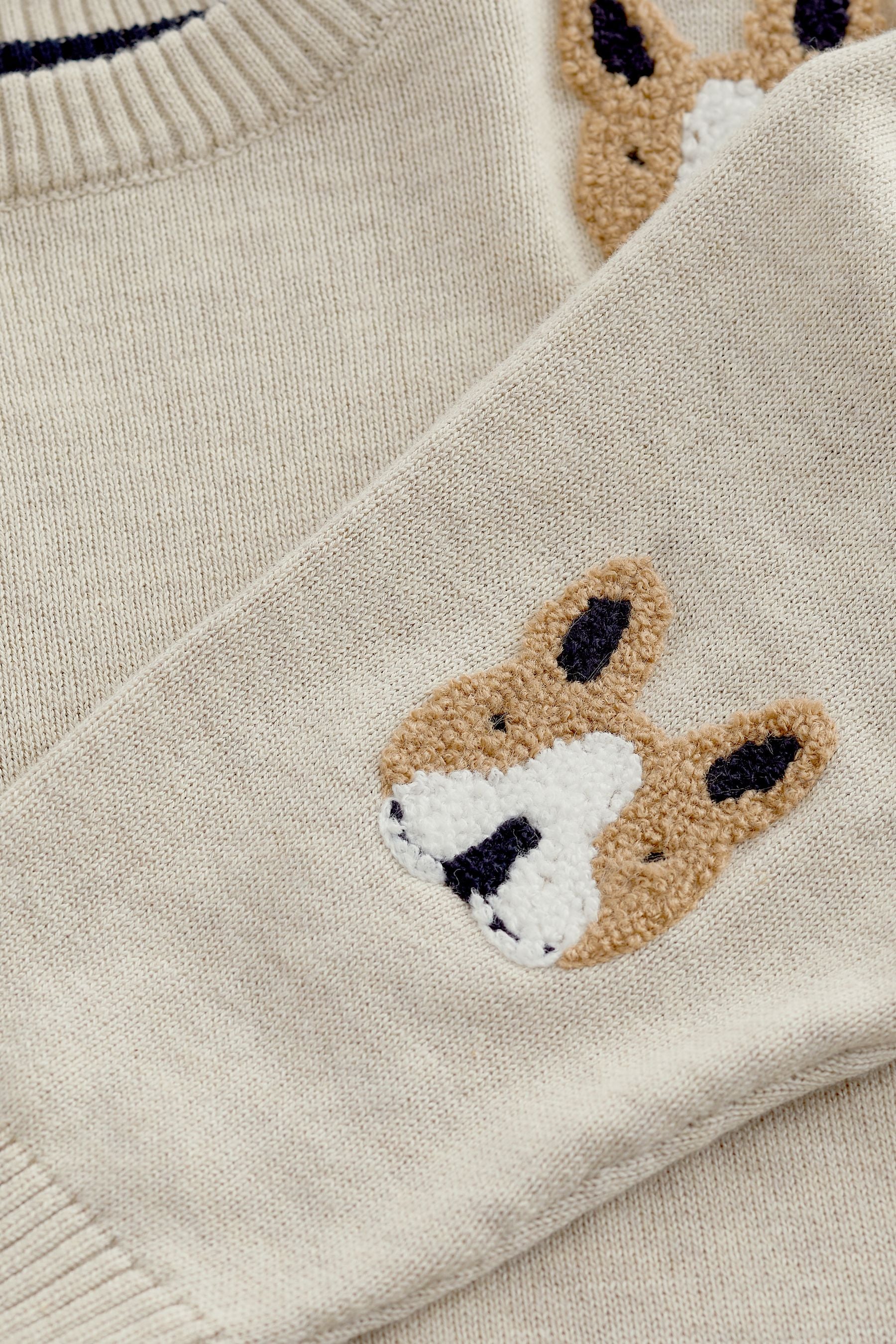 Neutral Character Dogs Knit Crew Jumper (3mths-7yrs)