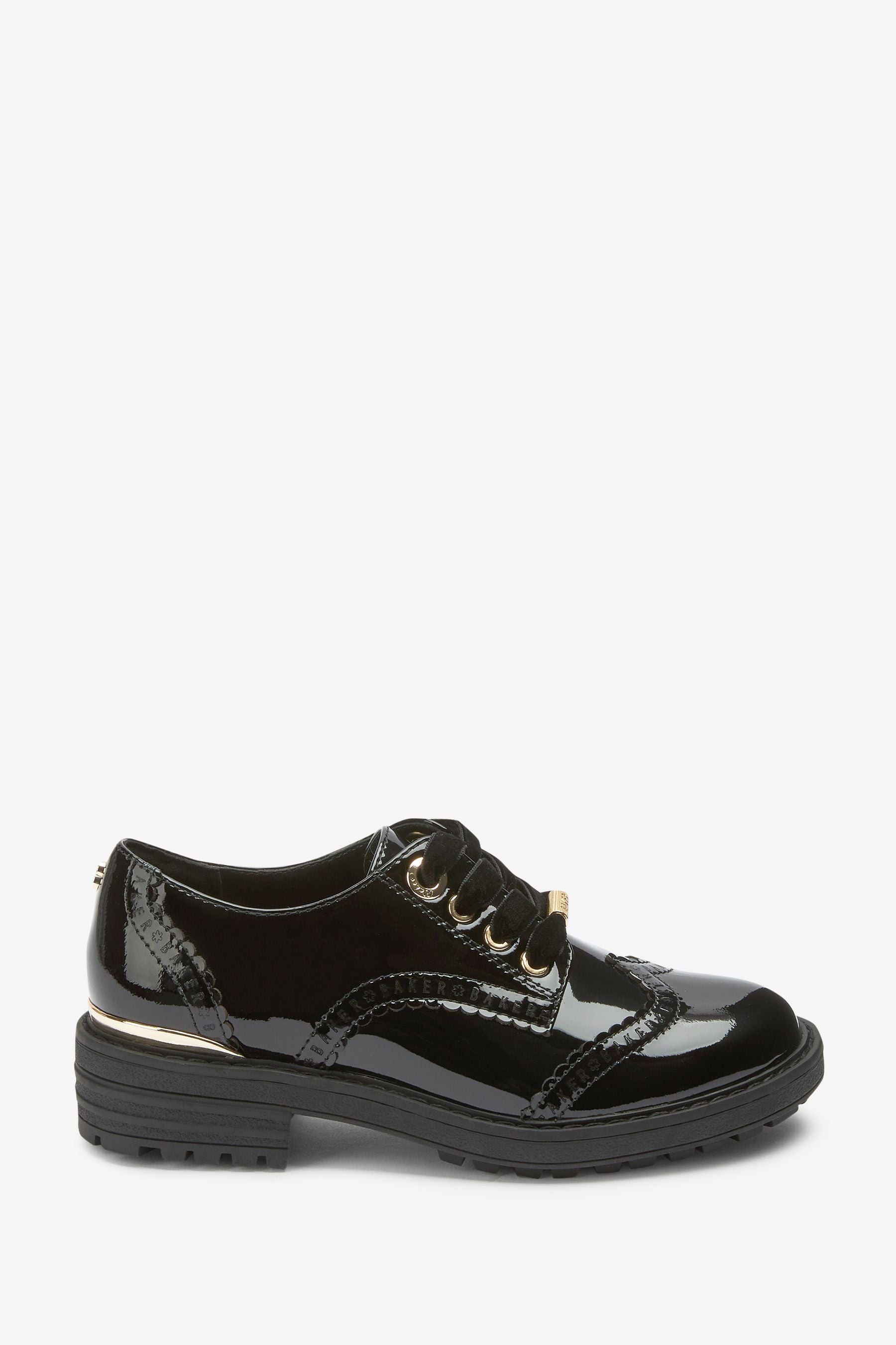 Black Baker by Ted Baker Black Brogue Shoes