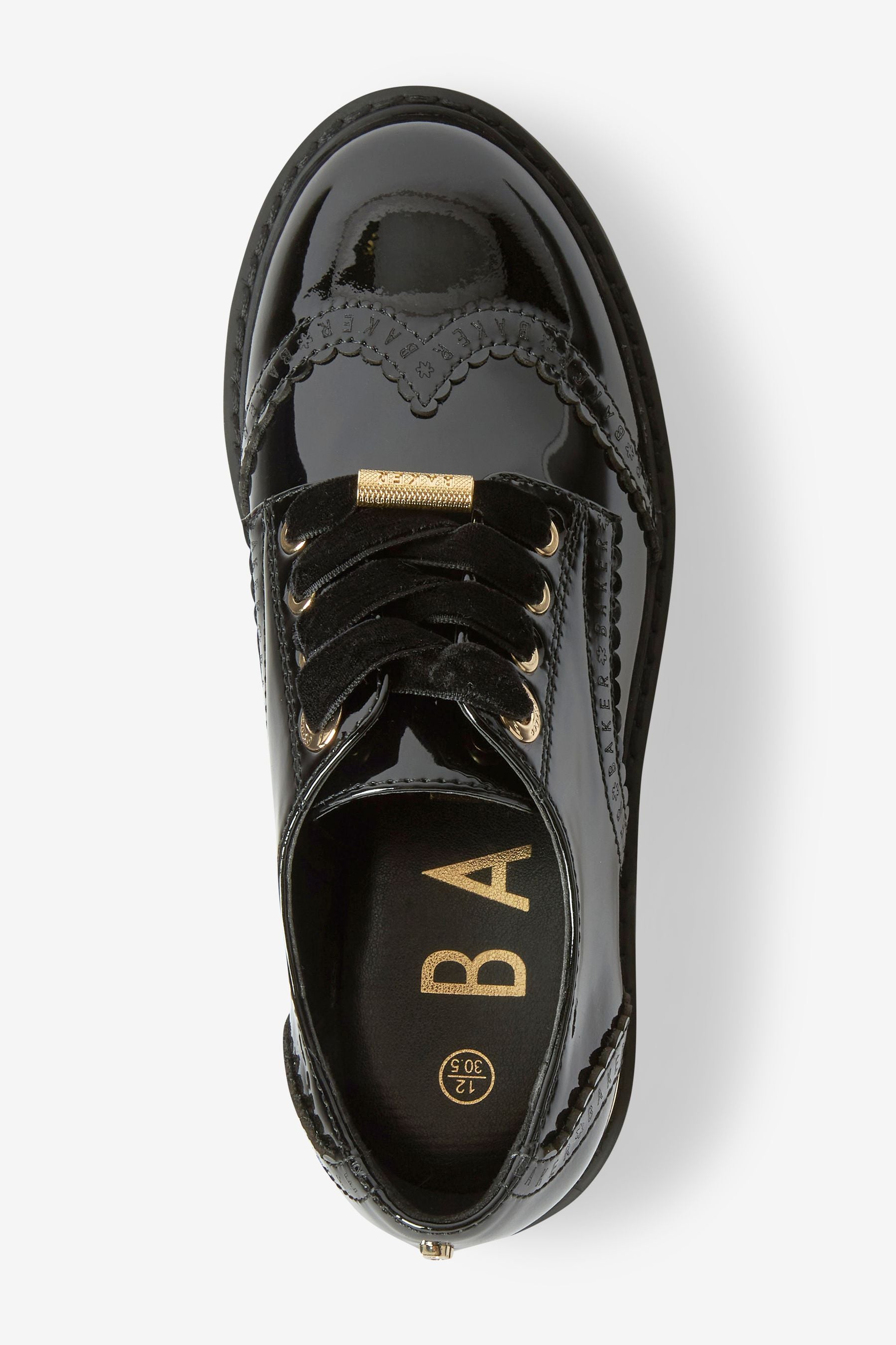 Black Baker by Ted Baker Black Brogue Shoes