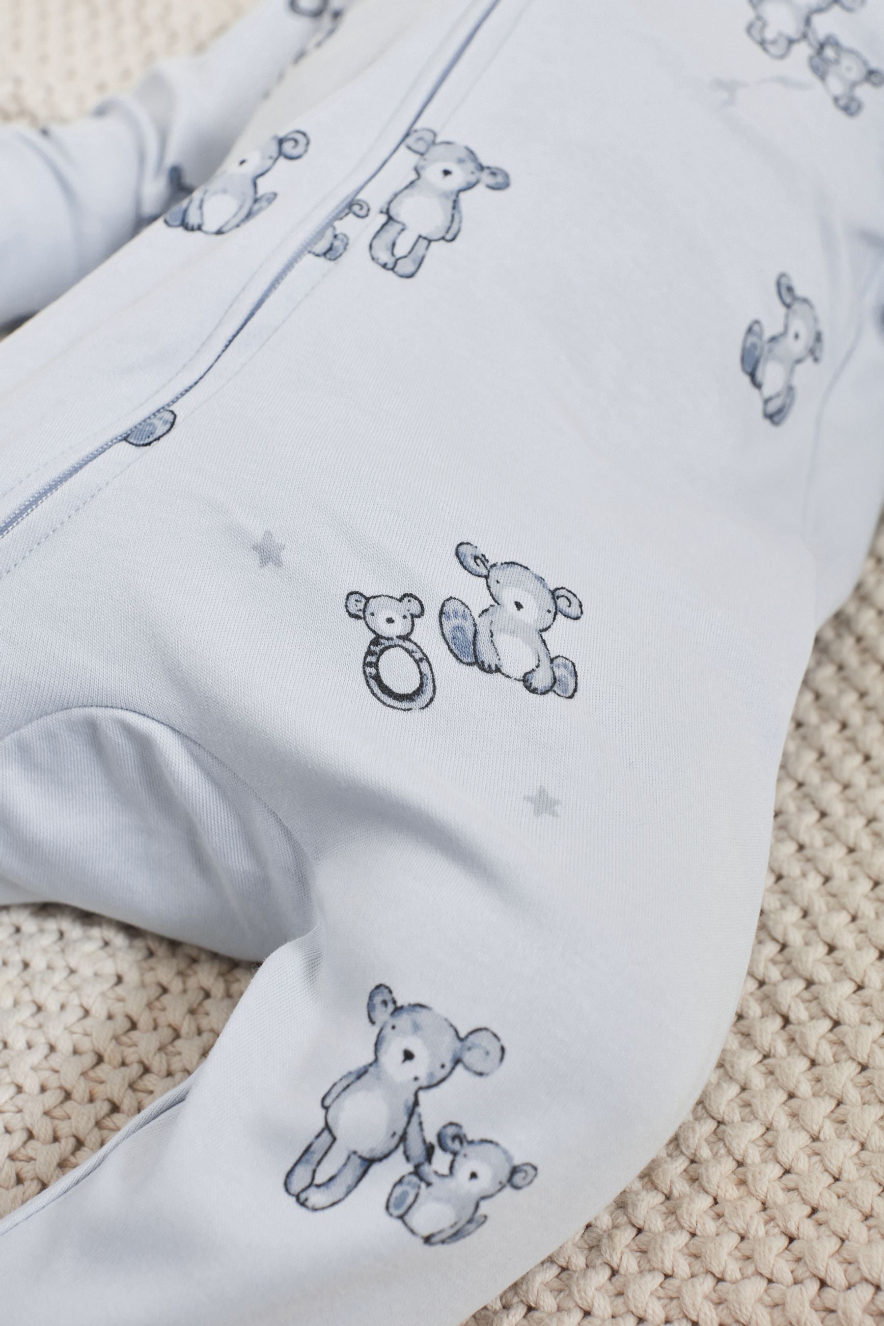 Blue Bear 2 Pack Baby Sleepsuits (0mths-3yrs)