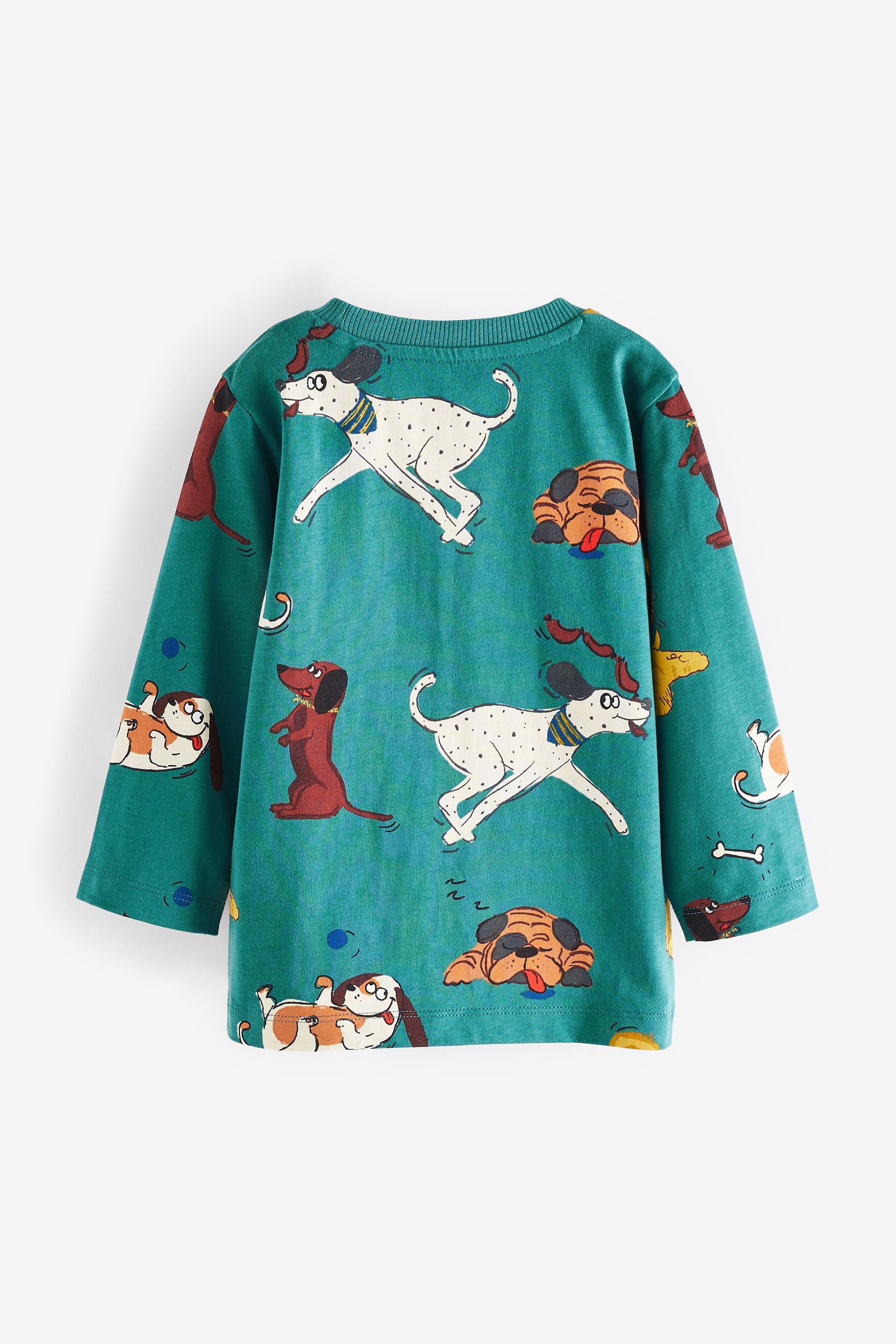 Mineral Green Dogs All-Over Printed Long Sleeve T-Shirt (3mths-4yrs)