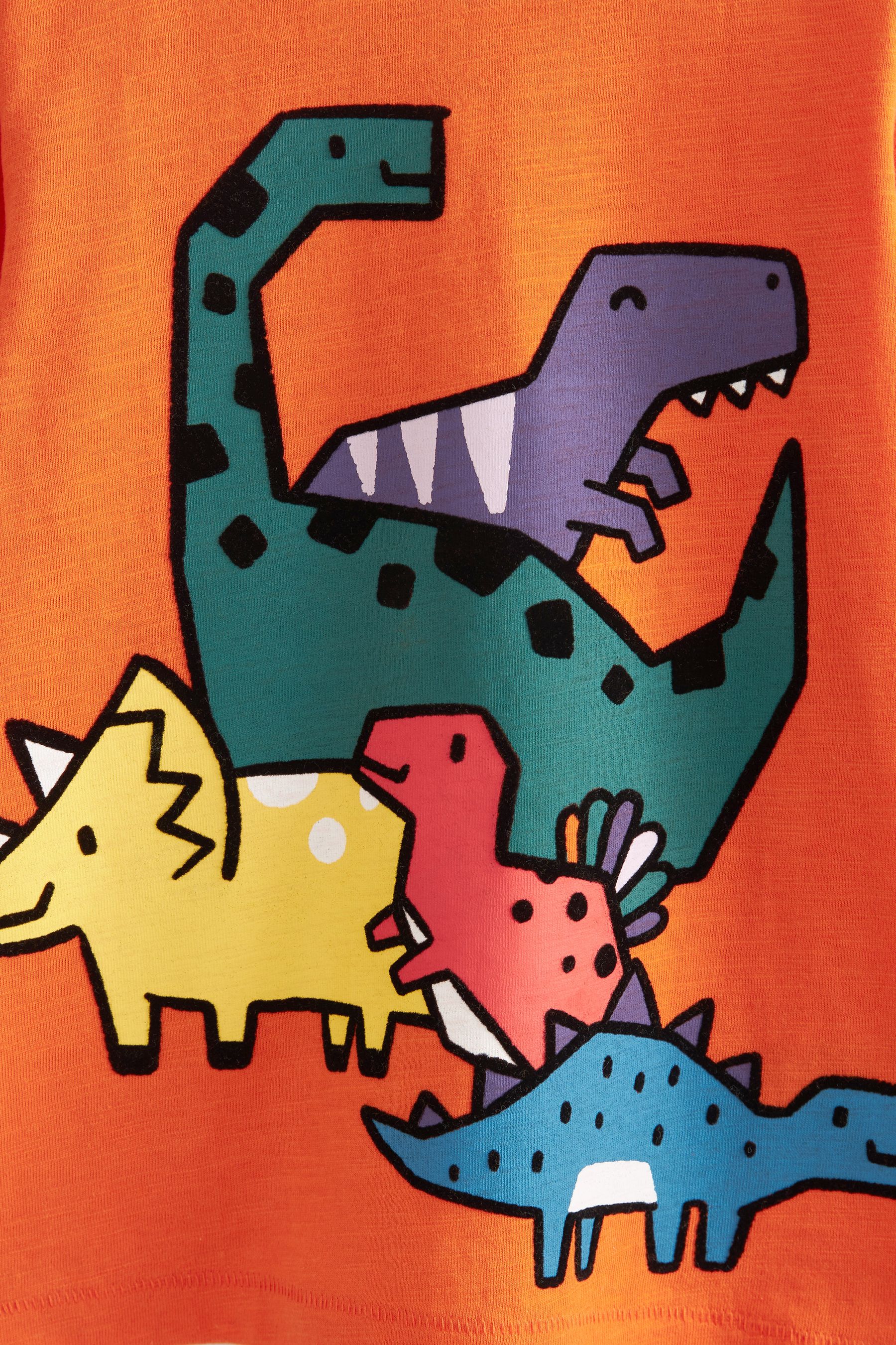 Orange Dino Squad Long Sleeve Character T-Shirt (3mths-7yrs)