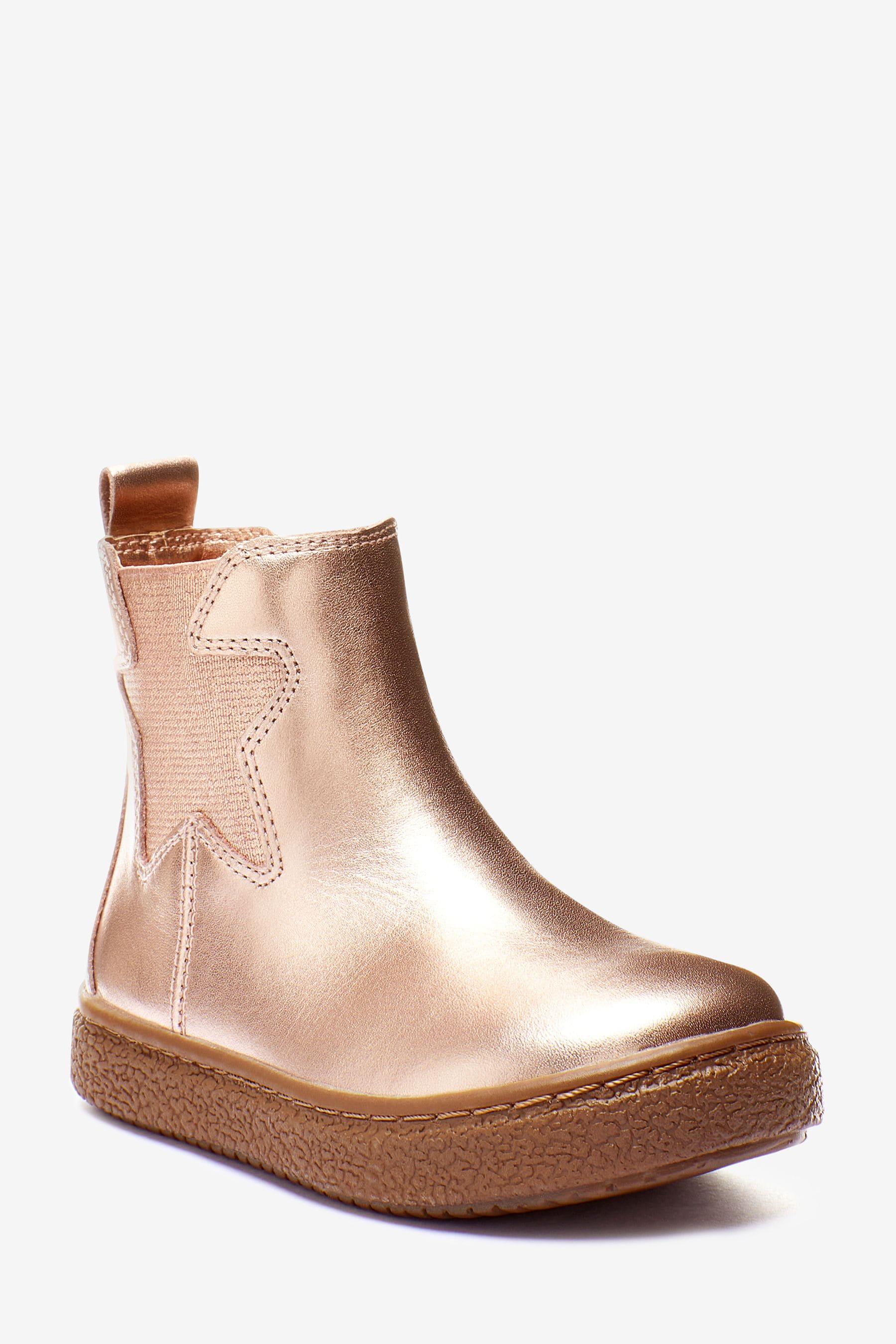 Rose Gold Warm Lined Chelsea Boots