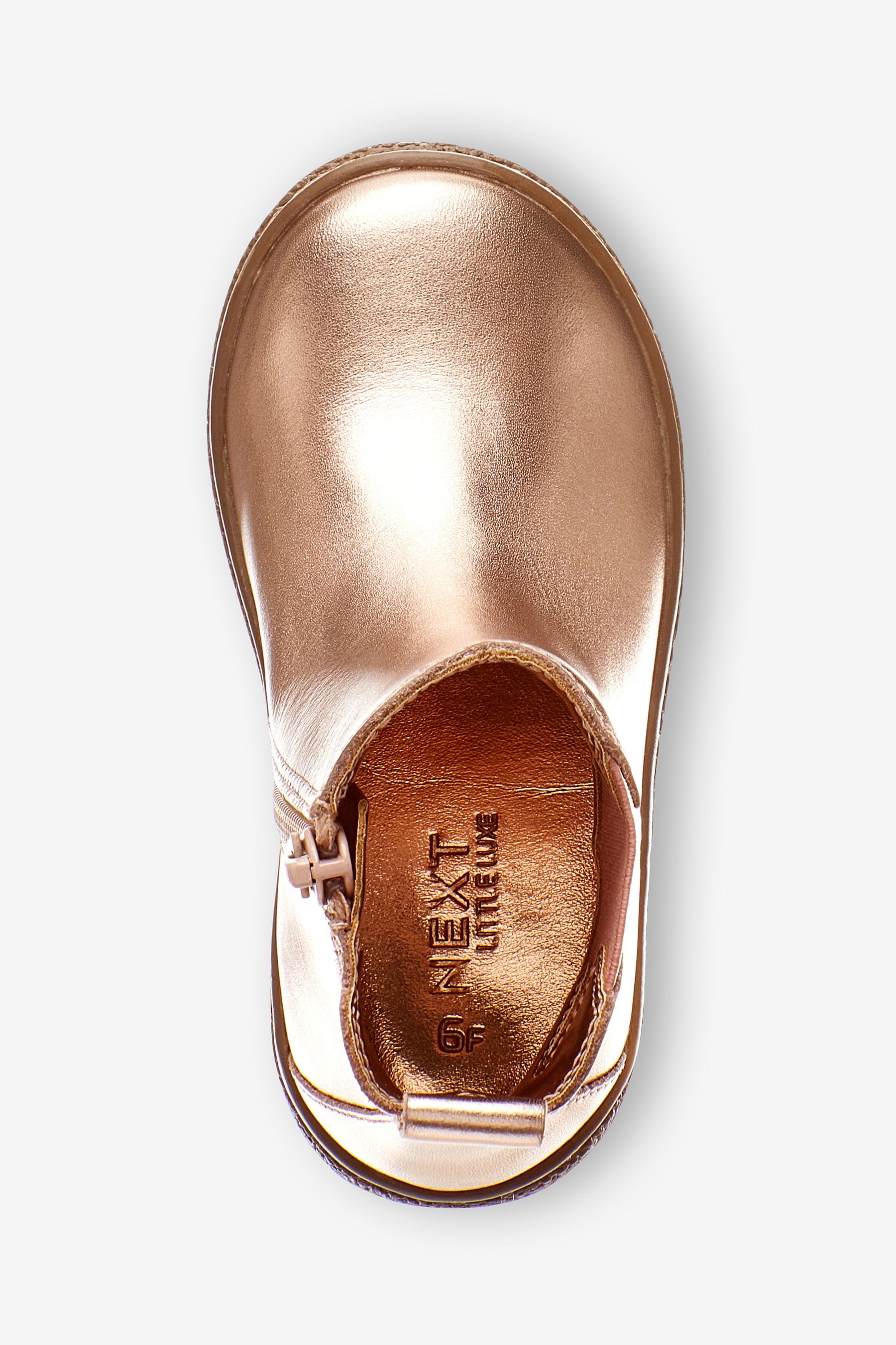 Rose Gold Warm Lined Chelsea Boots