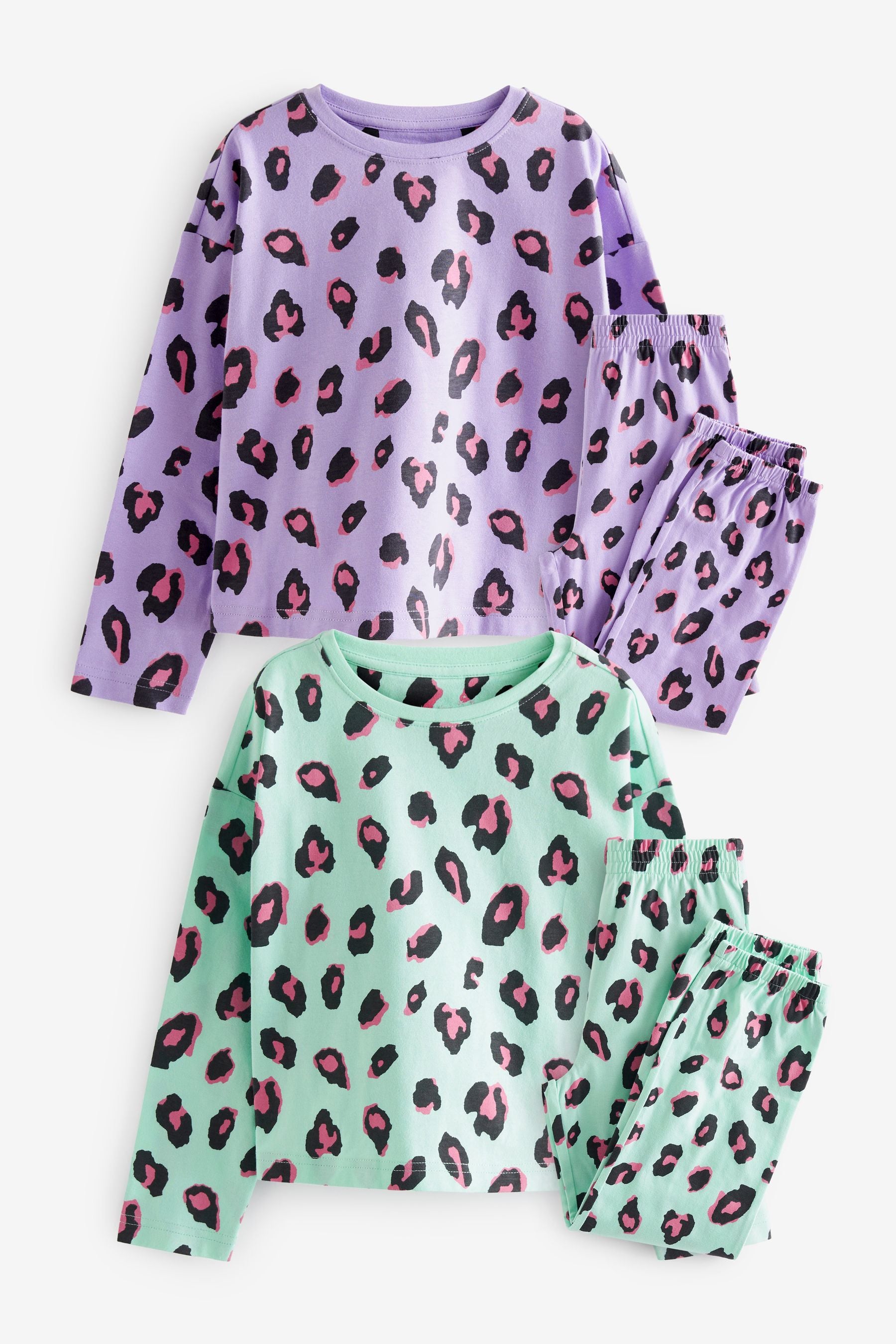 Purple/Blue Animal 2 Pack Jogger Pyjamas (3-16yrs)