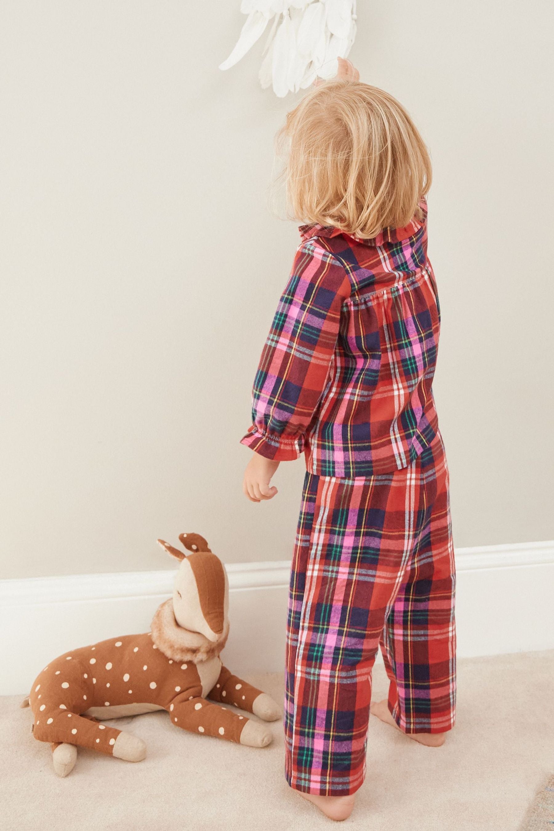 Red Check 1 Pack Button Through Pyjamas (9mths-8yrs)