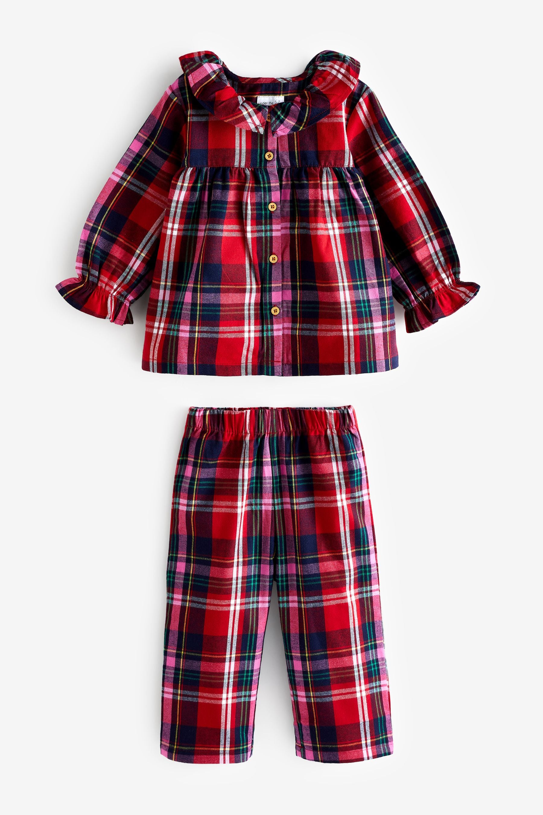 Red Check 1 Pack Button Through Pyjamas (9mths-8yrs)