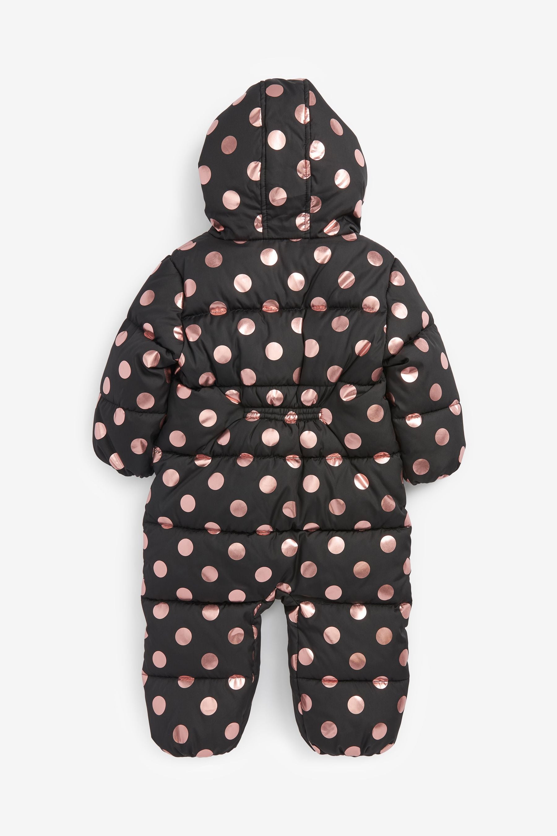 Black/Rose Gold Spot Shower Resistant Snow Suit (3mths-7yrs)