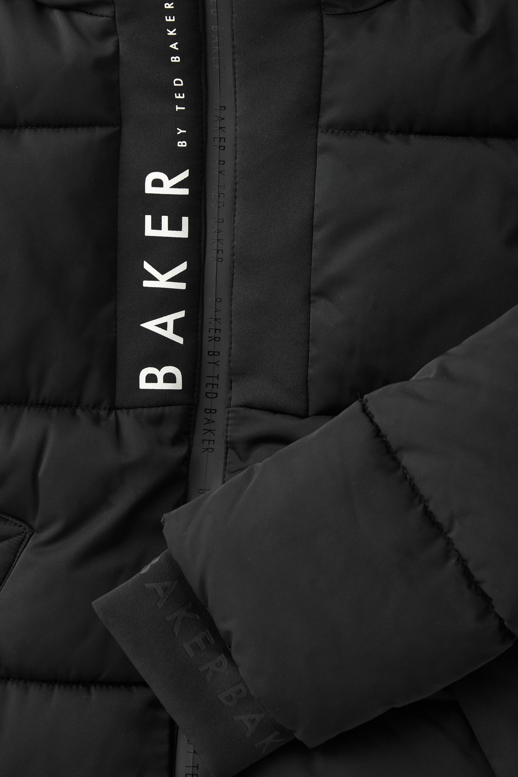 Black Baker by Ted Baker Black Longline Padded Coat