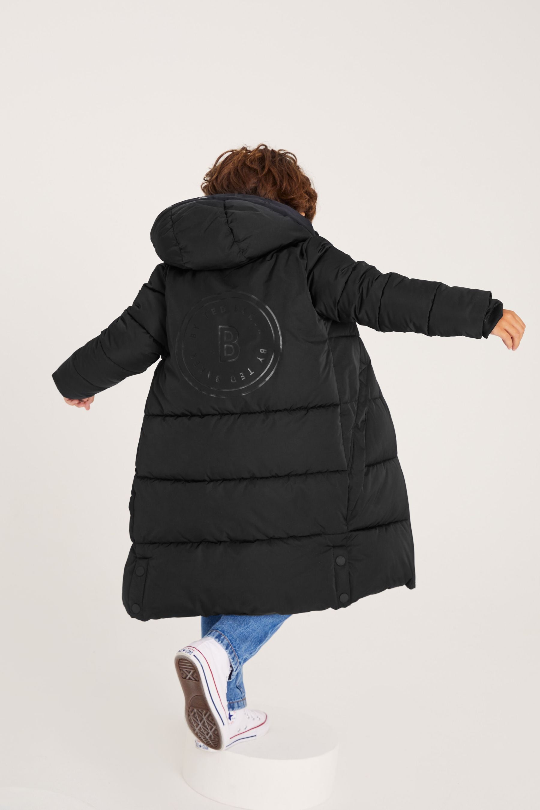 Black Baker by Ted Baker Black Longline Padded Coat