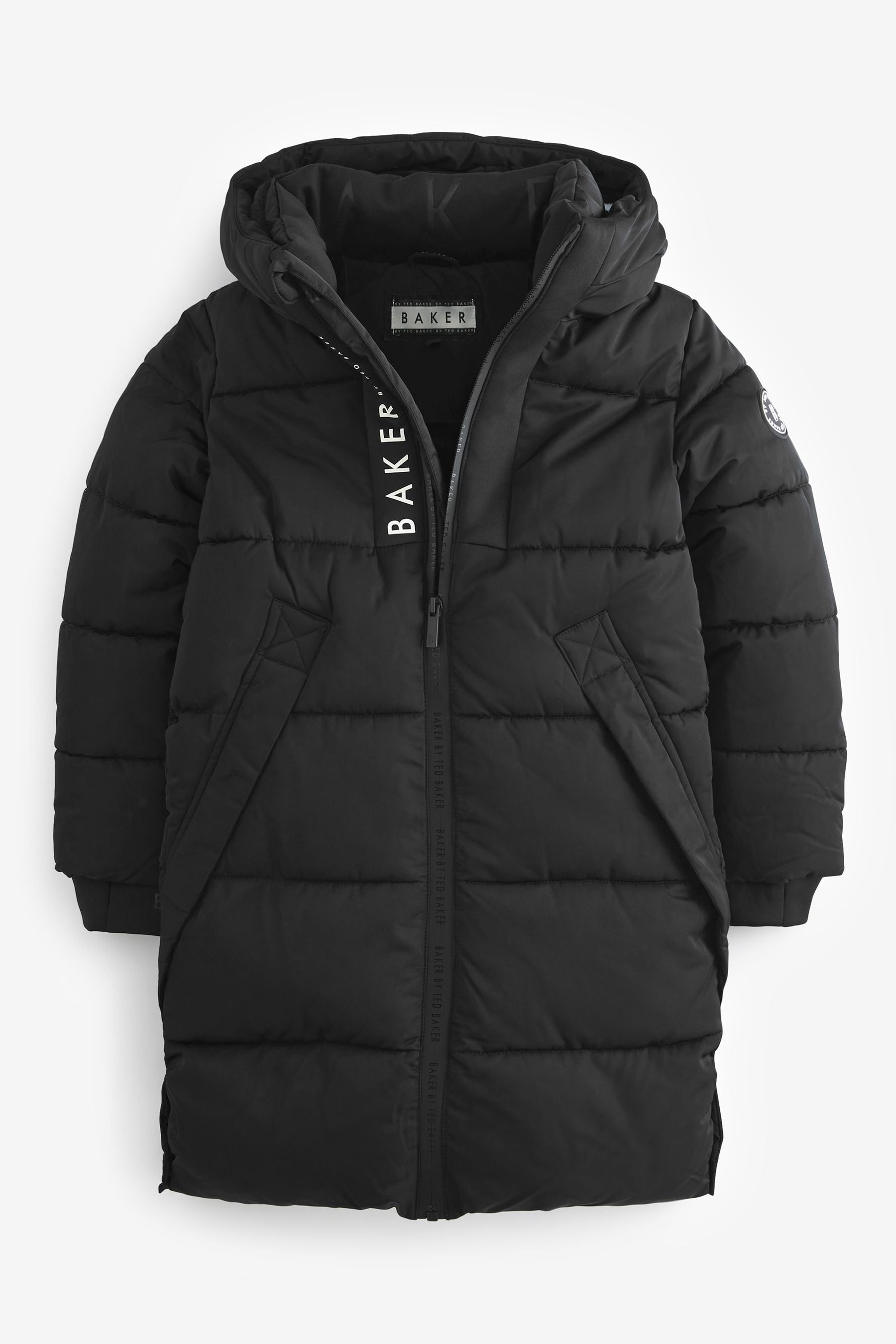 Black Baker by Ted Baker Black Longline Padded Coat