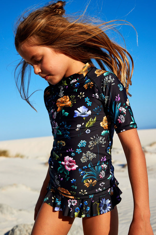 Black Floral 2 Piece Sunsafe Set (3-16yrs)