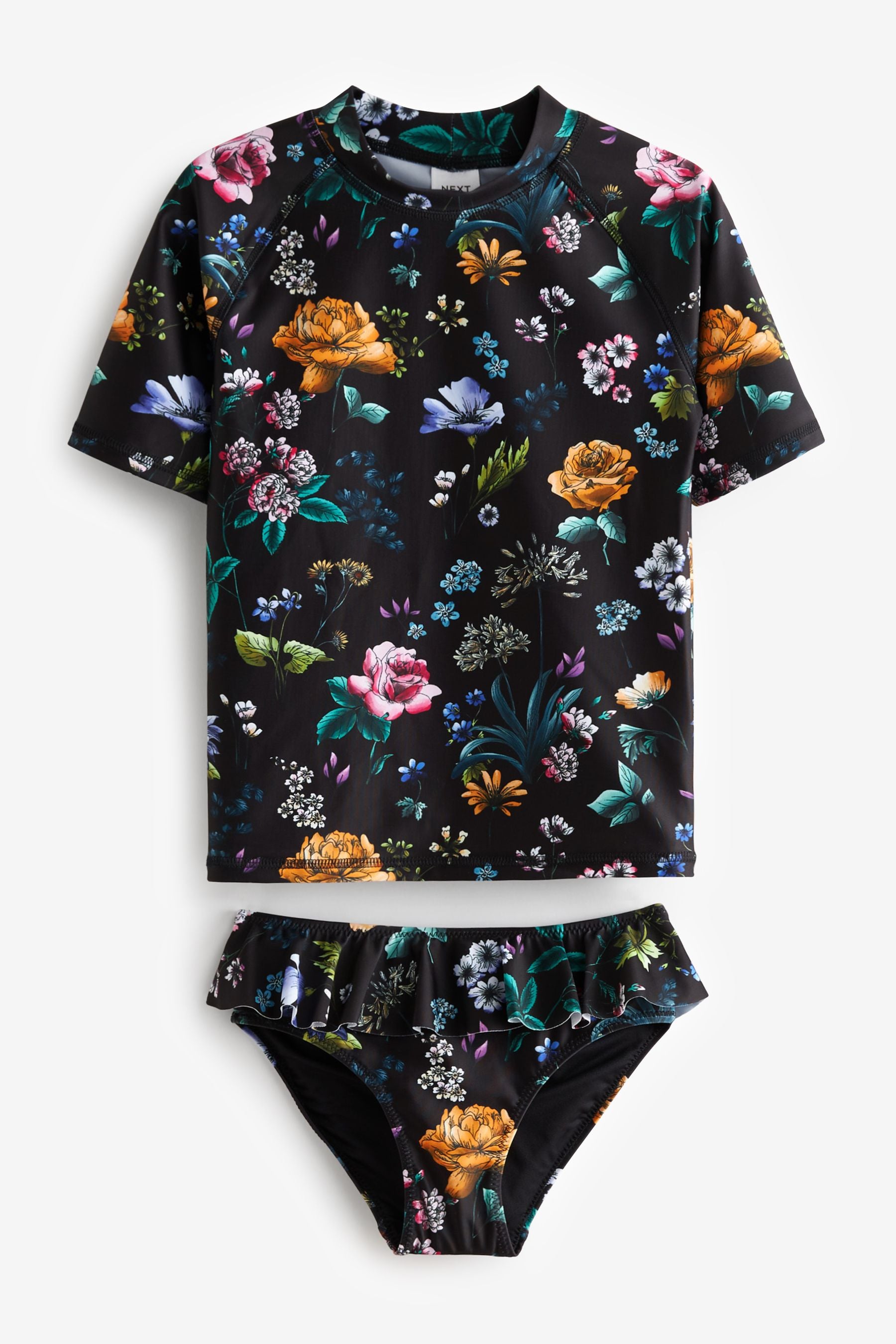 Black Floral 2 Piece Sunsafe Set (3-16yrs)