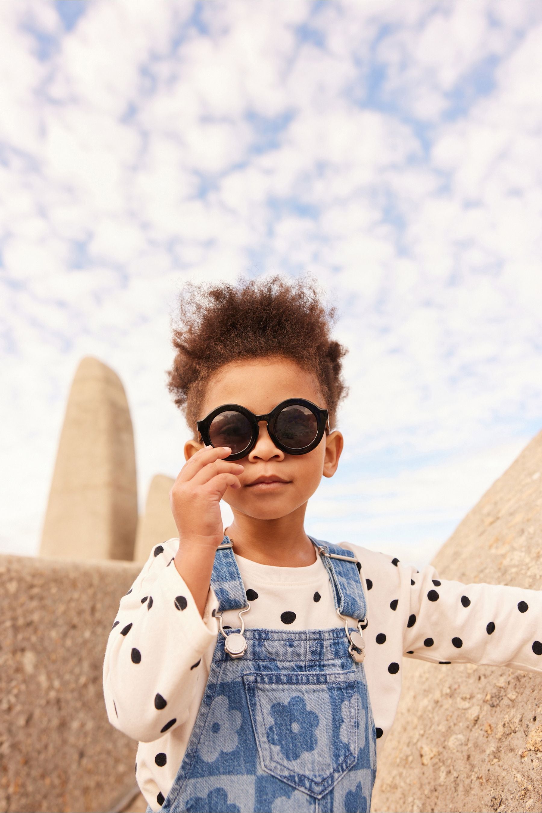 Denim Checkerboard Dungarees (3mths-7yrs)