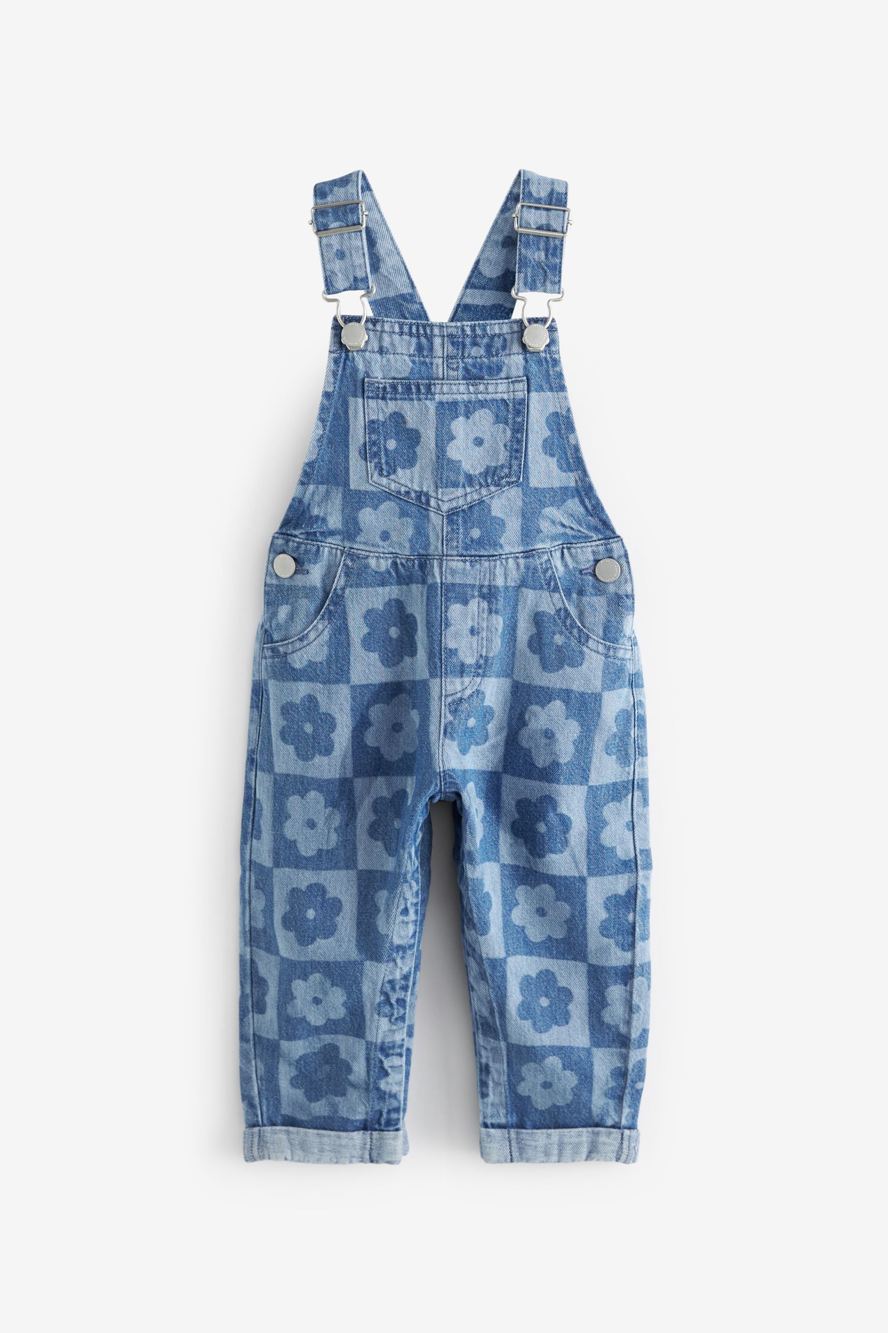 Denim Checkerboard Dungarees (3mths-7yrs)