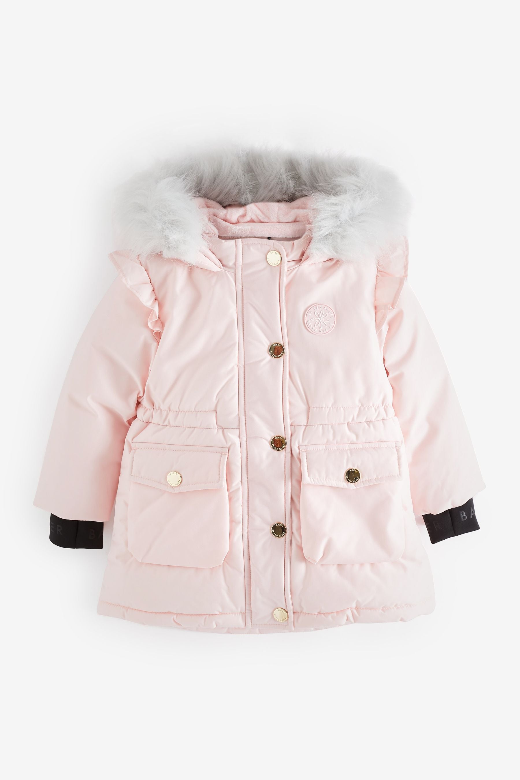 Pink Baker by Ted Baker Shower Resistant Frill Parka