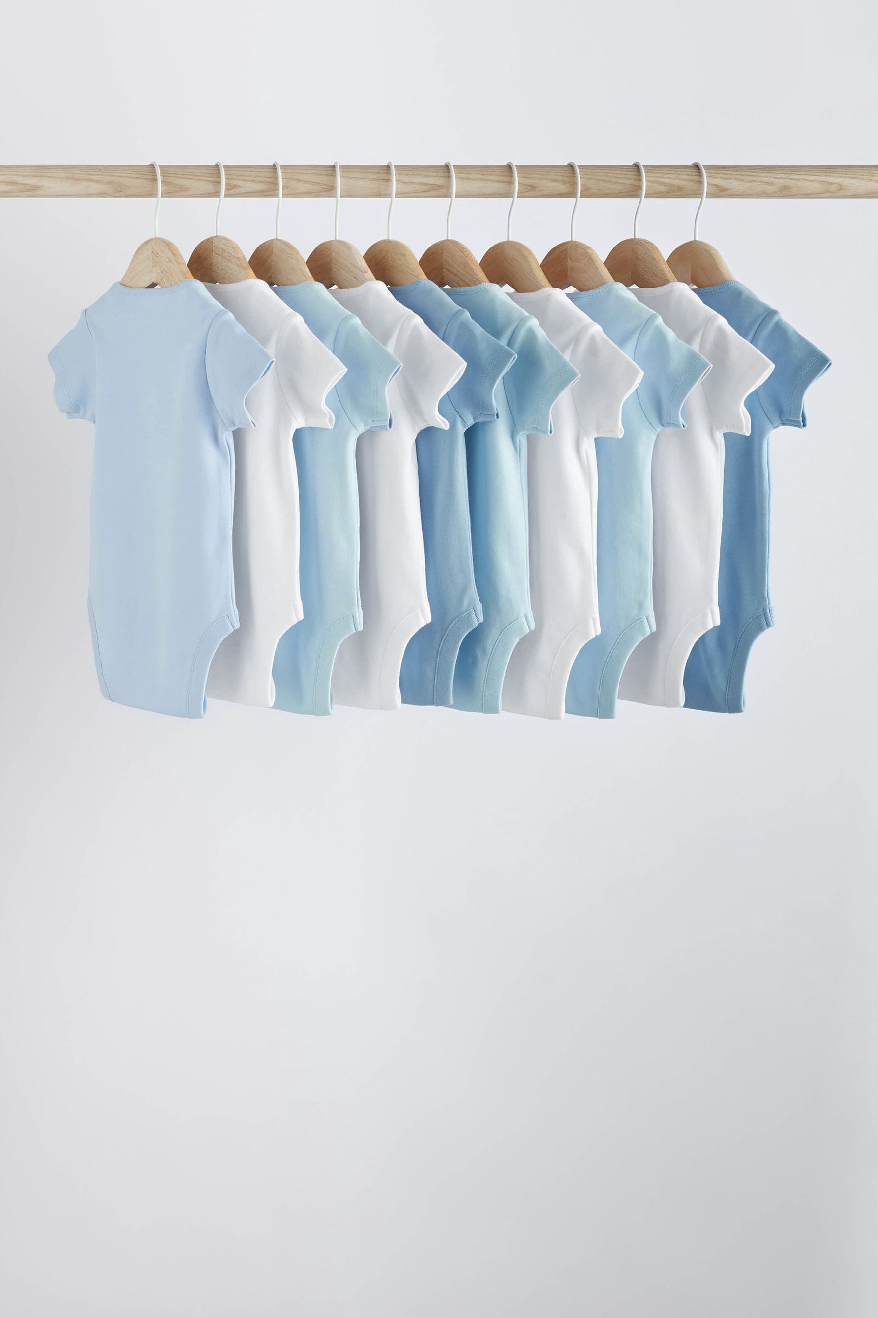 Blue Plain Baby Bodysuits