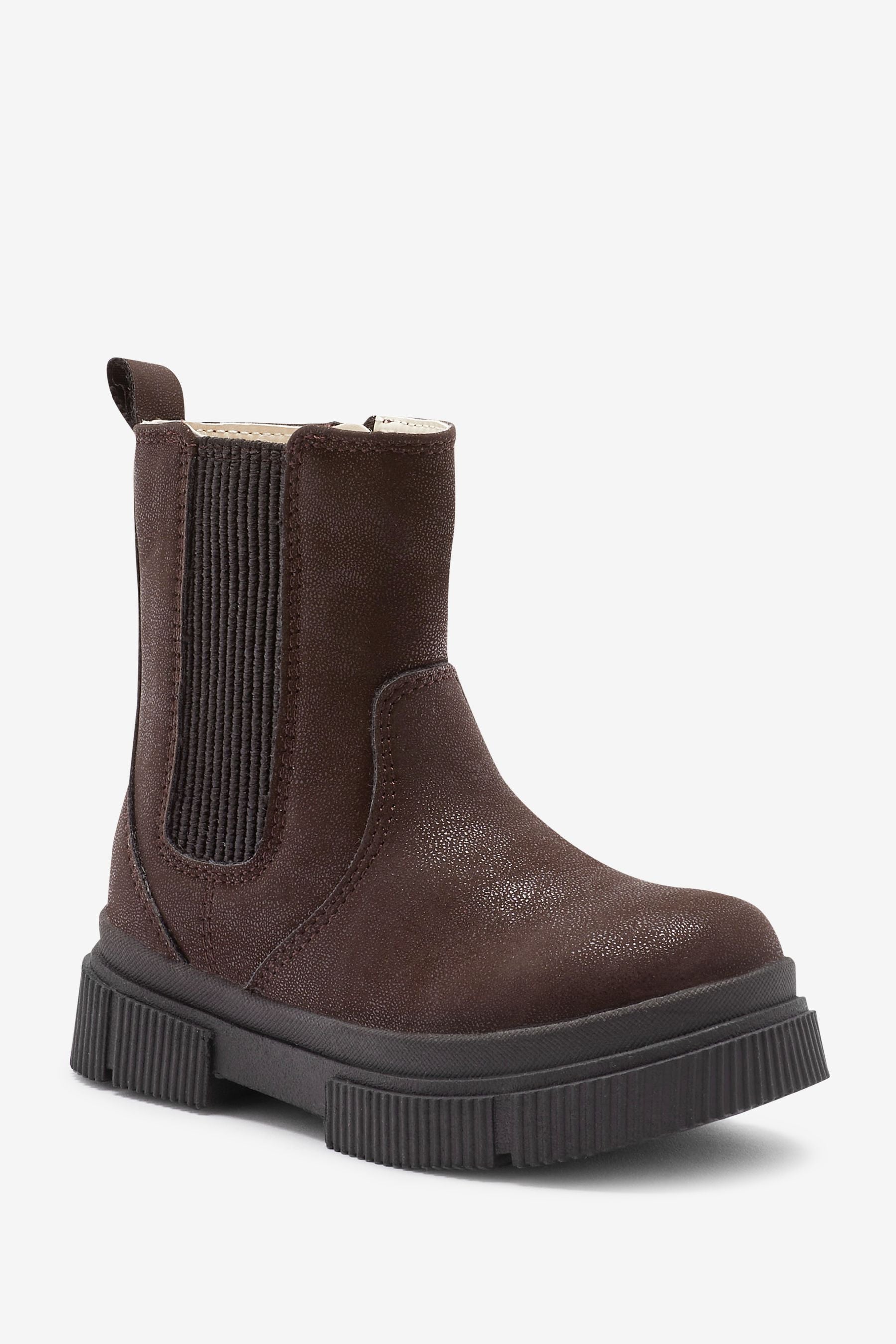 Chocolate Brown Chunky Chelsea Boots