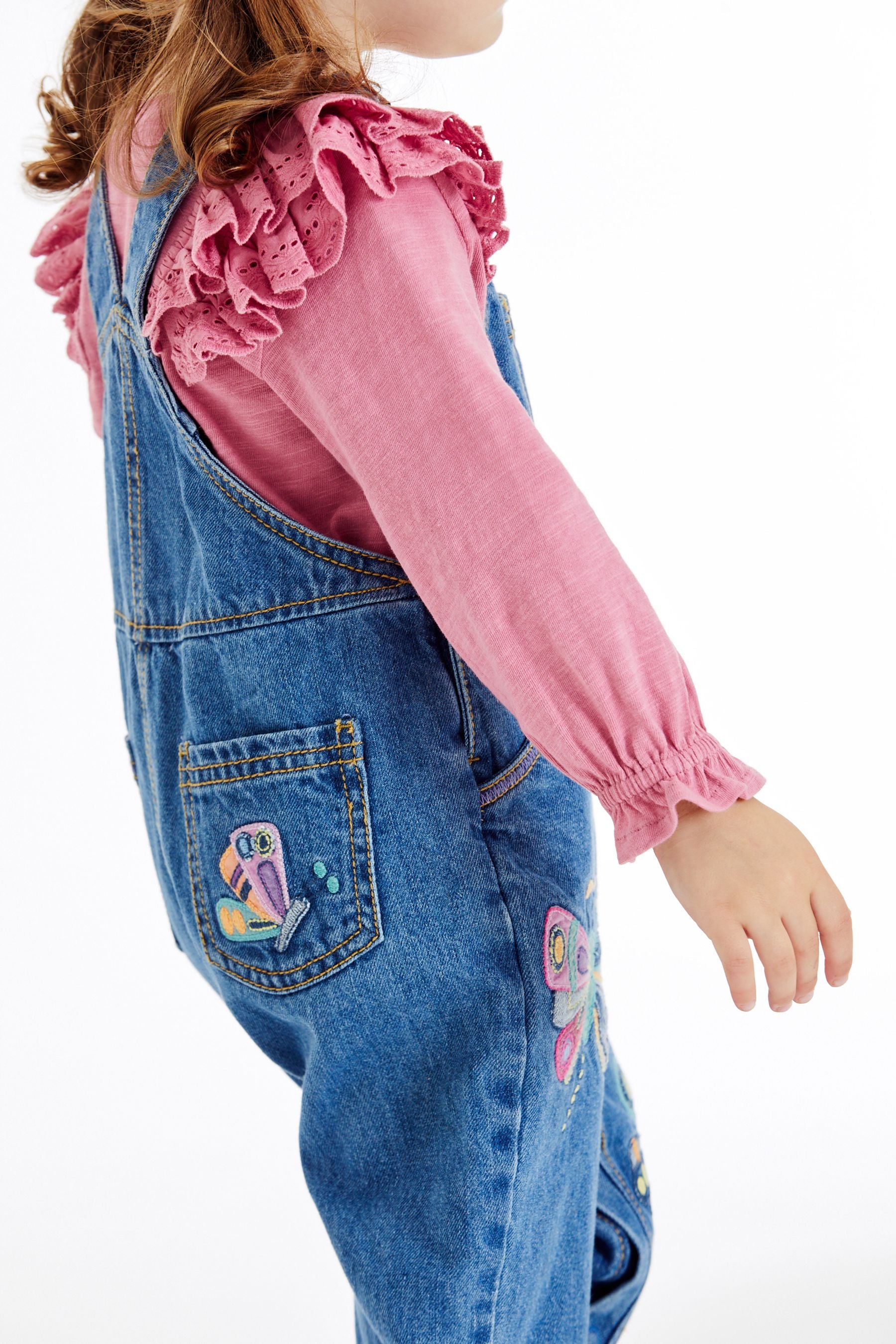 Denim Butterfly Dungarees (3mths-7yrs)