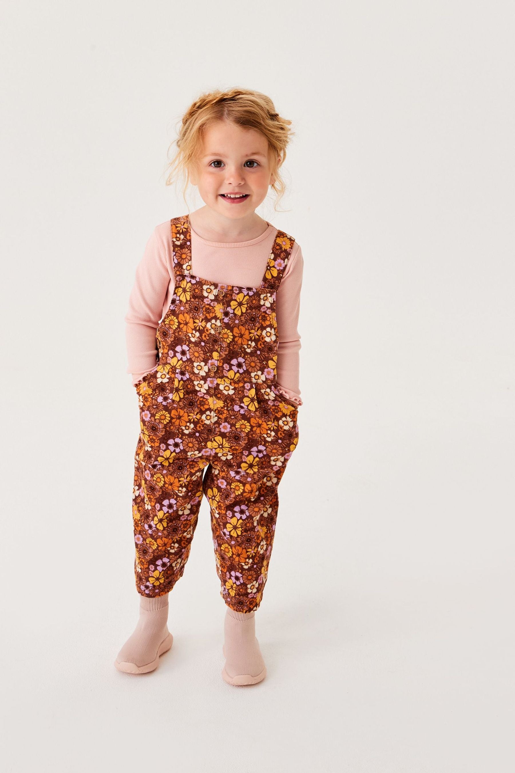 Ochre Yellow Cord Dungarees (3mths-7yrs)