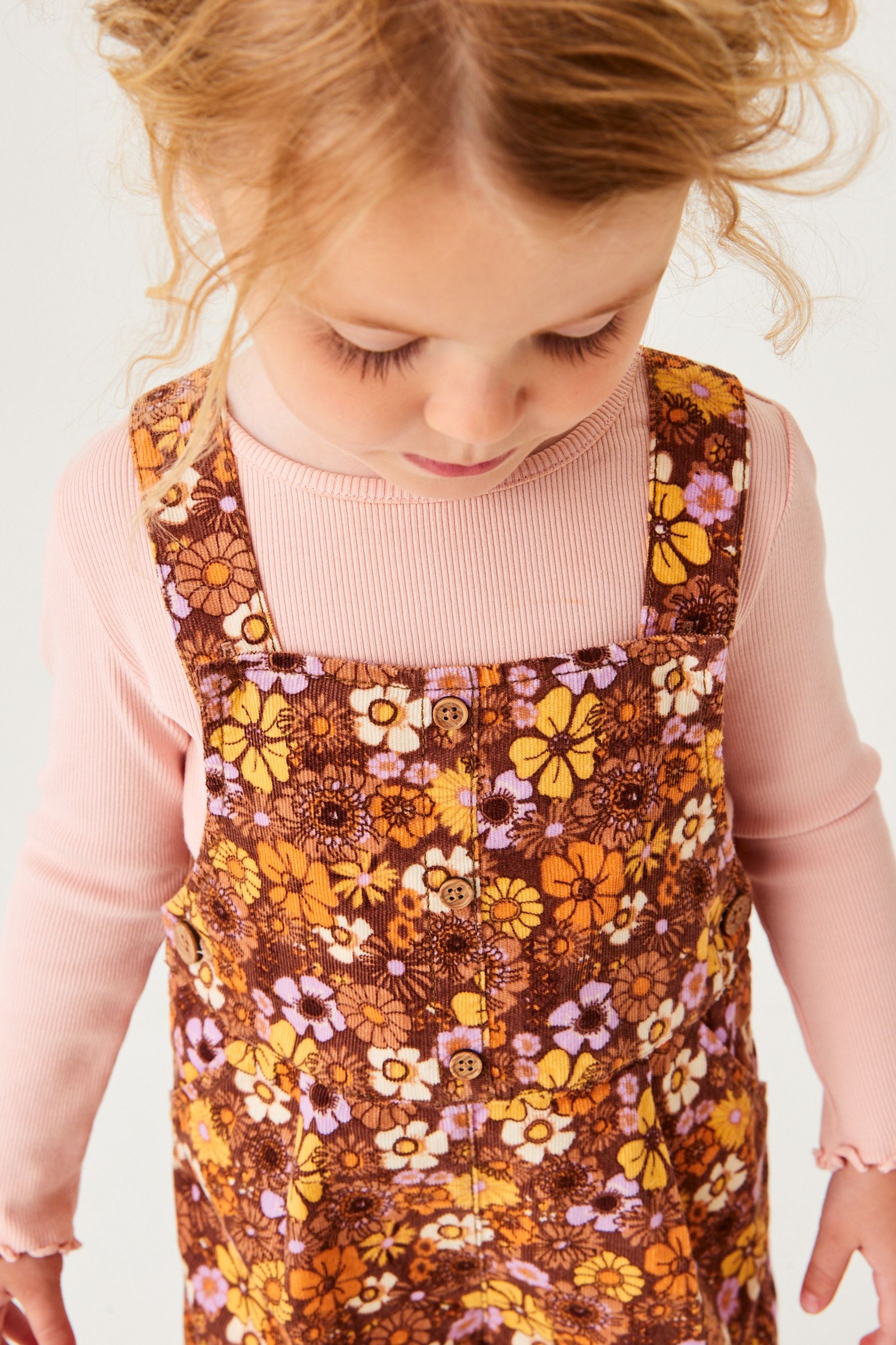 Ochre Yellow Cord Dungarees (3mths-7yrs)