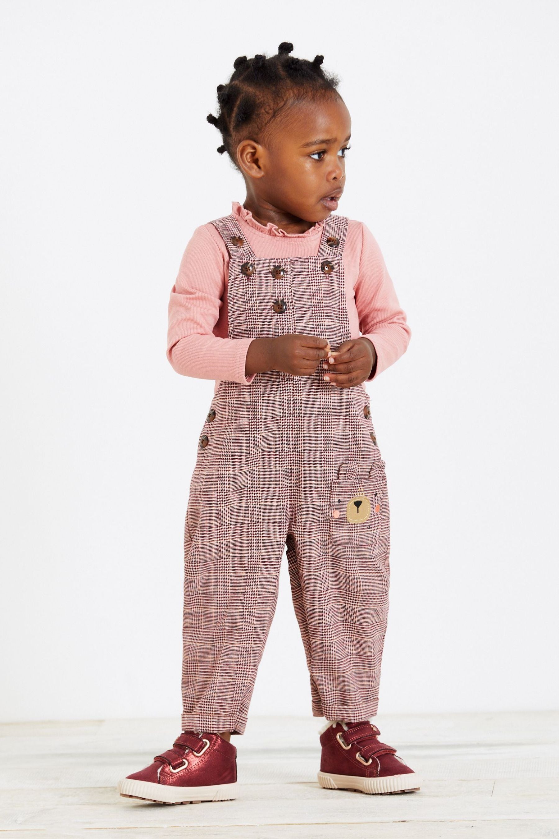 Pink Check Character Playsuit With Long Sleeved T-Shirt (3mths-7yrs)