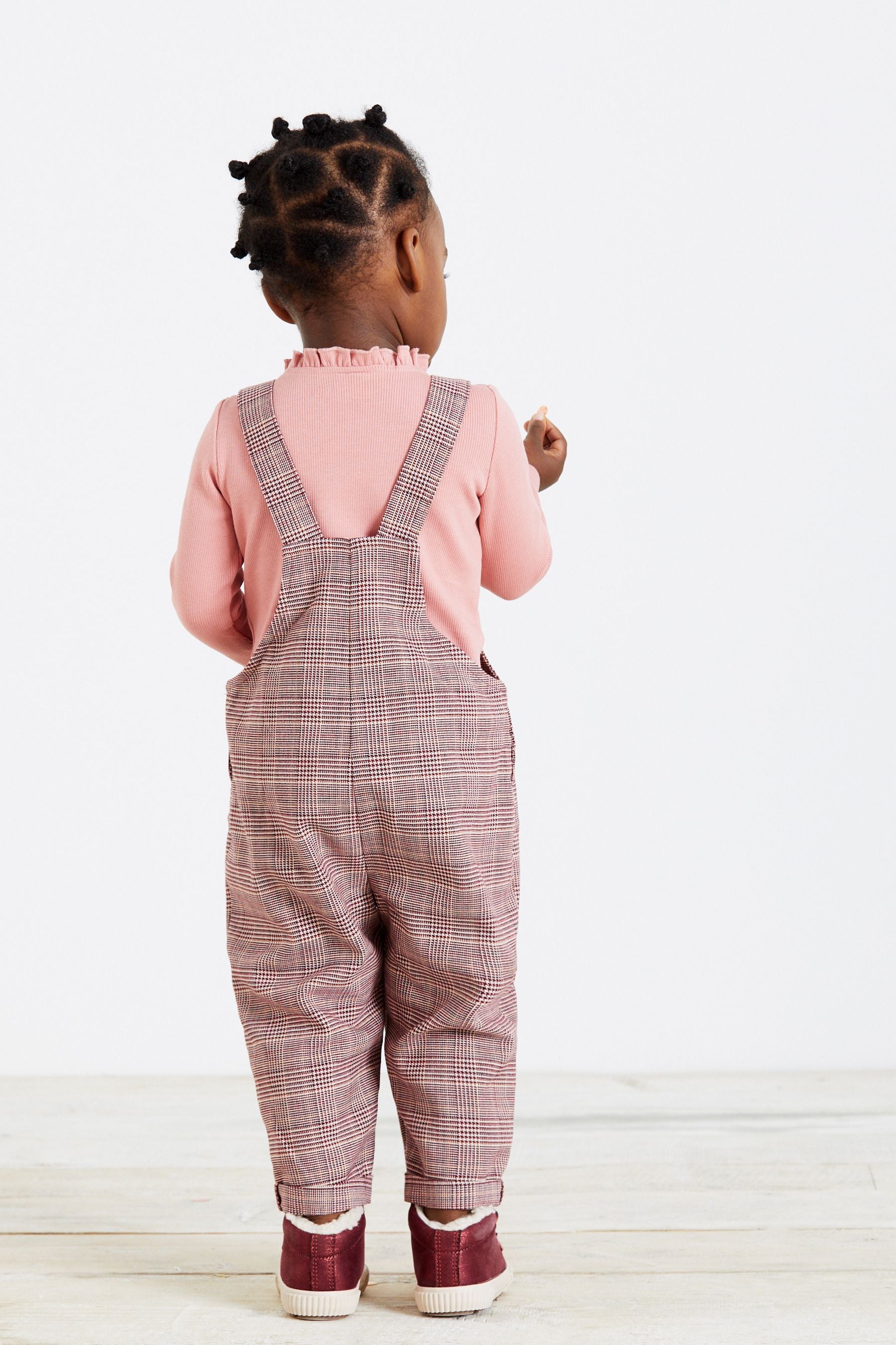 Pink Check Character Playsuit With Long Sleeved T-Shirt (3mths-7yrs)