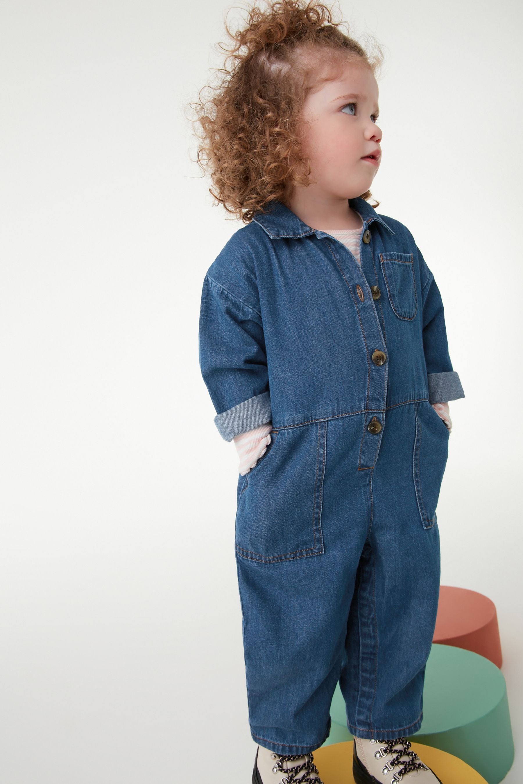 Denim Dark Blue Boilersuit (3mths-7yrs)